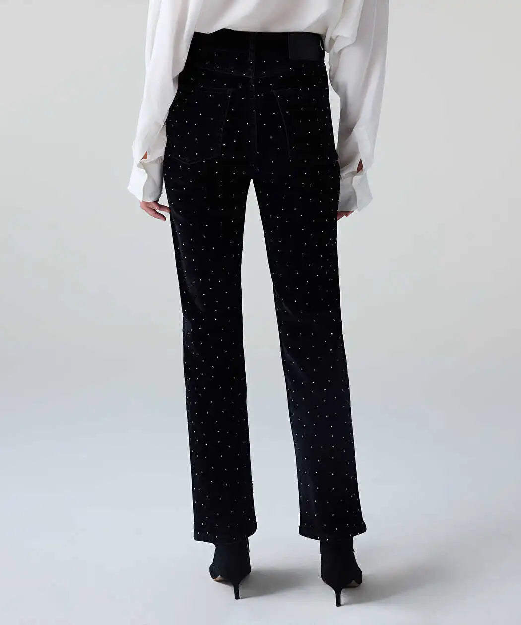 Siyah Hotfix Baskılı Straight Fit Jean Pantolon Iw6260018061001 | Ipekyol