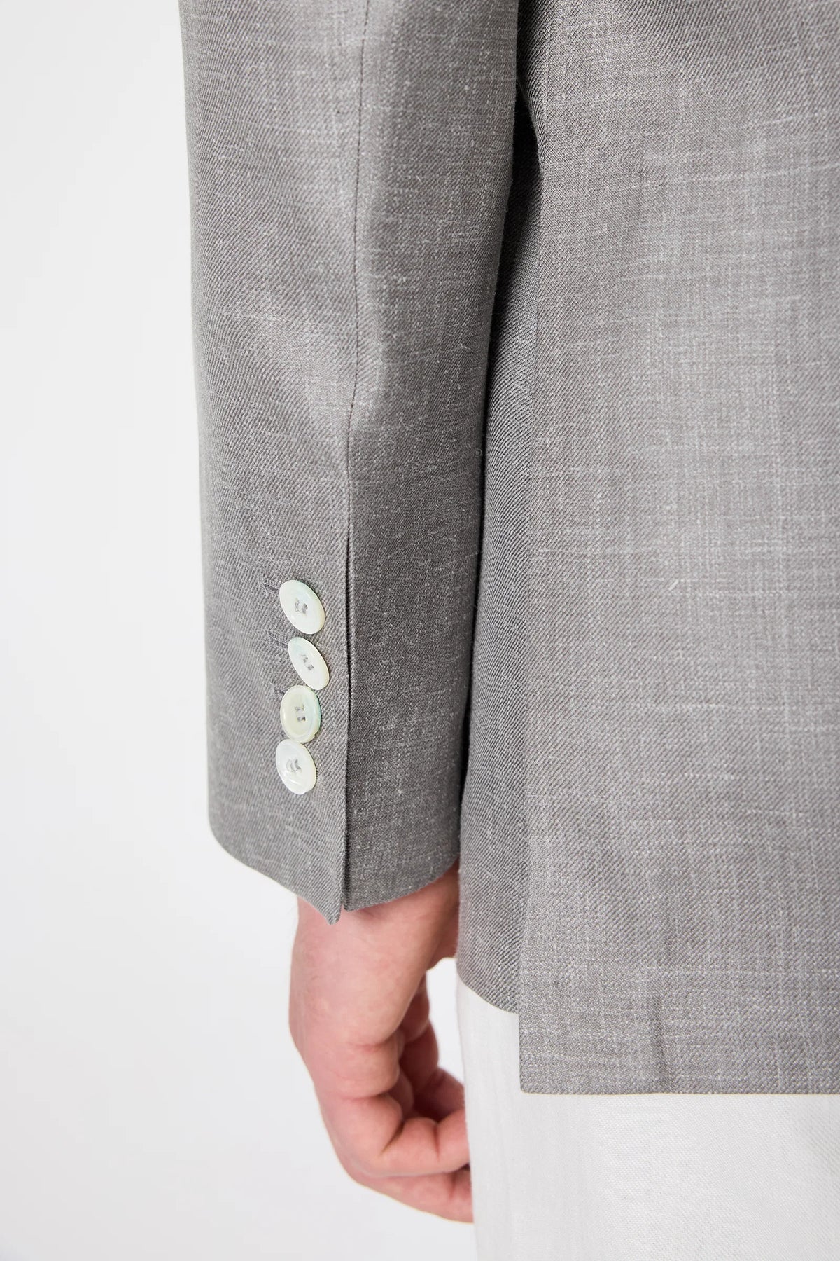 Damat Regular Fit Gri Diyogonal Kumaş Ceket