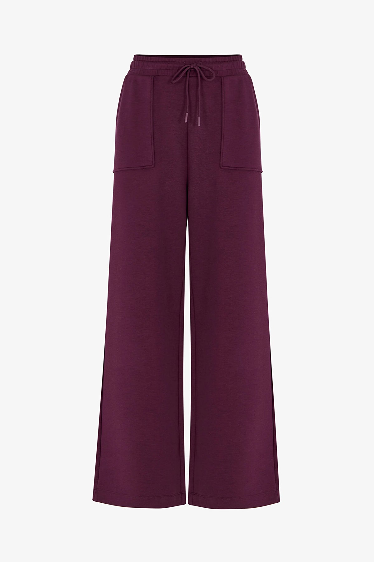 Bordo Ipeksi Dokunuş Silky Touch Ayarlanabilir Bel Cepli Eşofman Altı