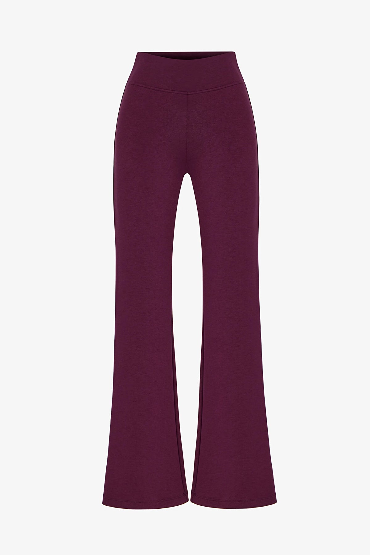 Bordo Ipeksi Dokunuş Silky Touch Paça Detaylı Ispanyol Paça (flare) Pantolon