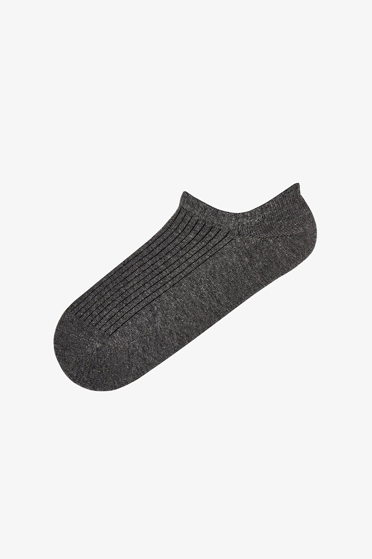 Gri Bej Klasik Fitilli Pamuklu Jakarlı 5 Çift Sneaker Çorap
