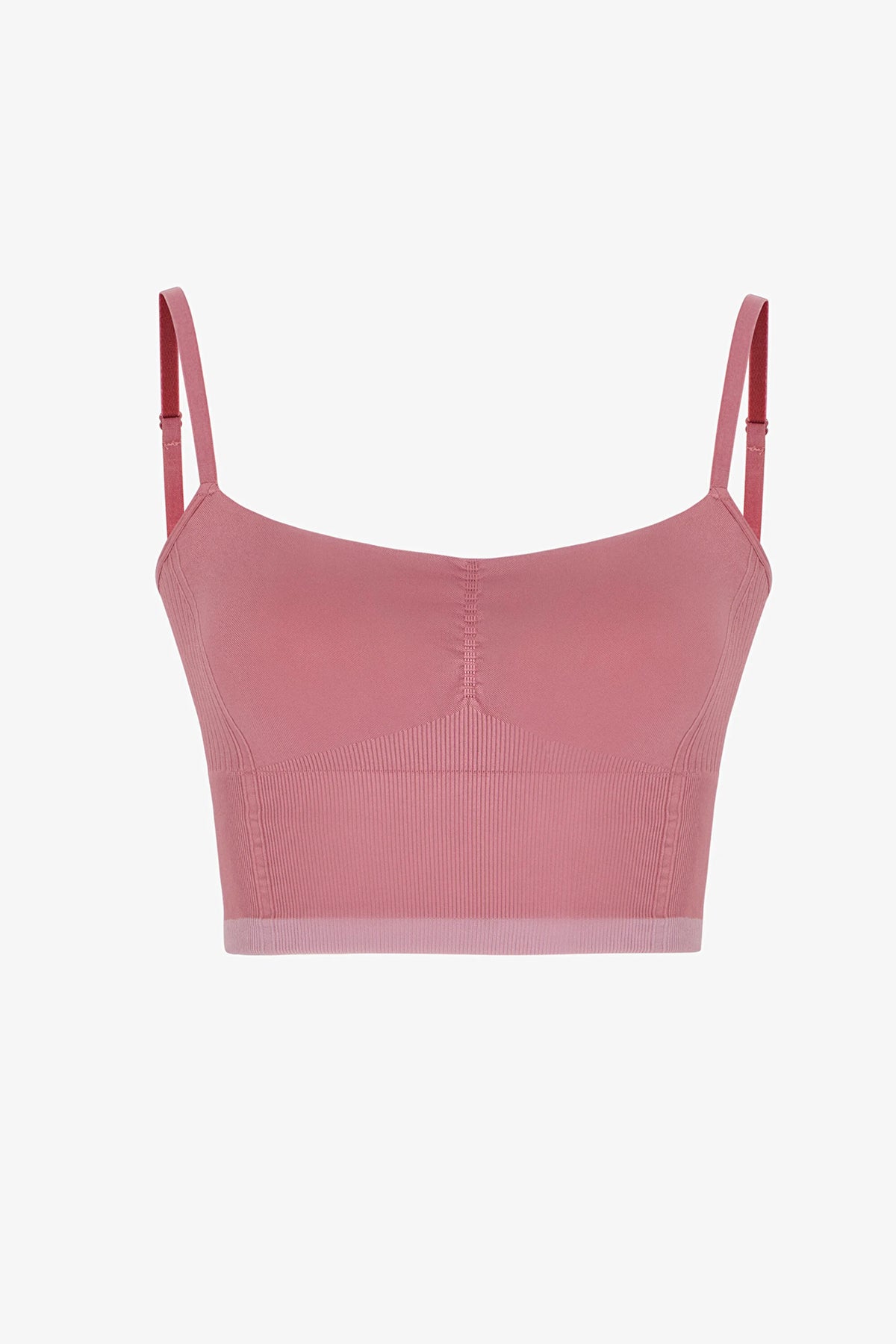 Pembe Çizgili Dikişsiz Seamless Spor Sütyeni