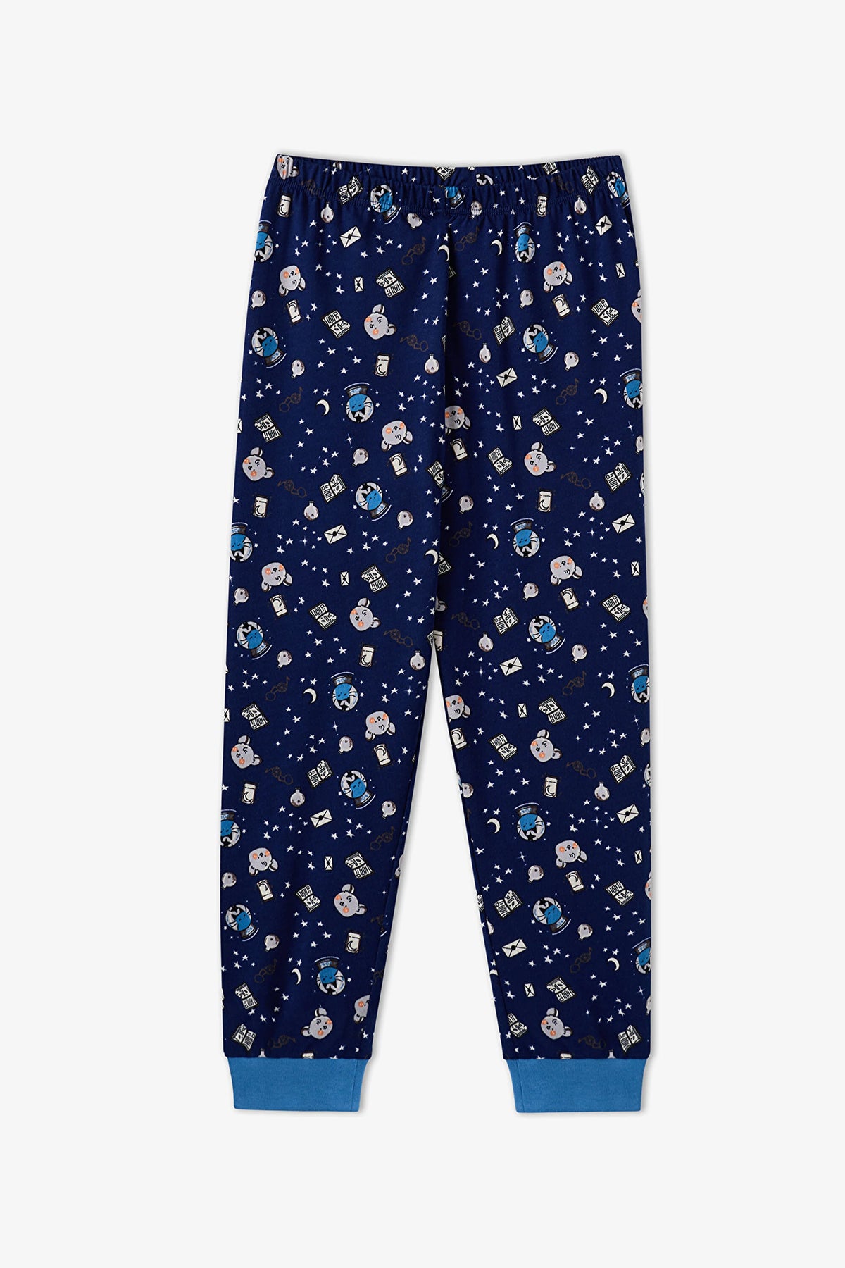 Erkek Çocuk Mavi Story Friends Pamuklu Uzun Kollu 2'li Pijama Takımı
