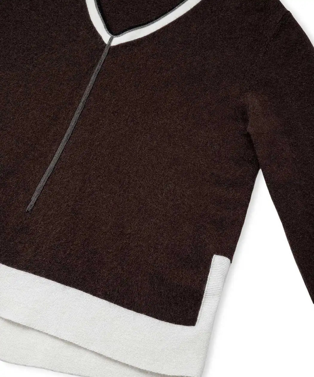 Kahverengi Yün Içerikli Colorblock Triko Iw6260050218186 | Ipekyol