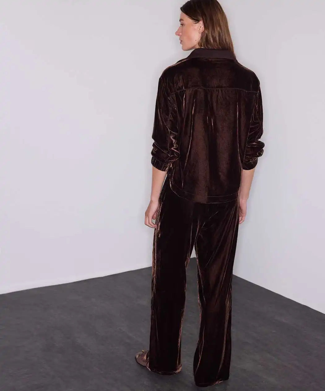 Kahverengi Kadife Wide Leg Pantolon Iw6260003219006 | Ipekyol