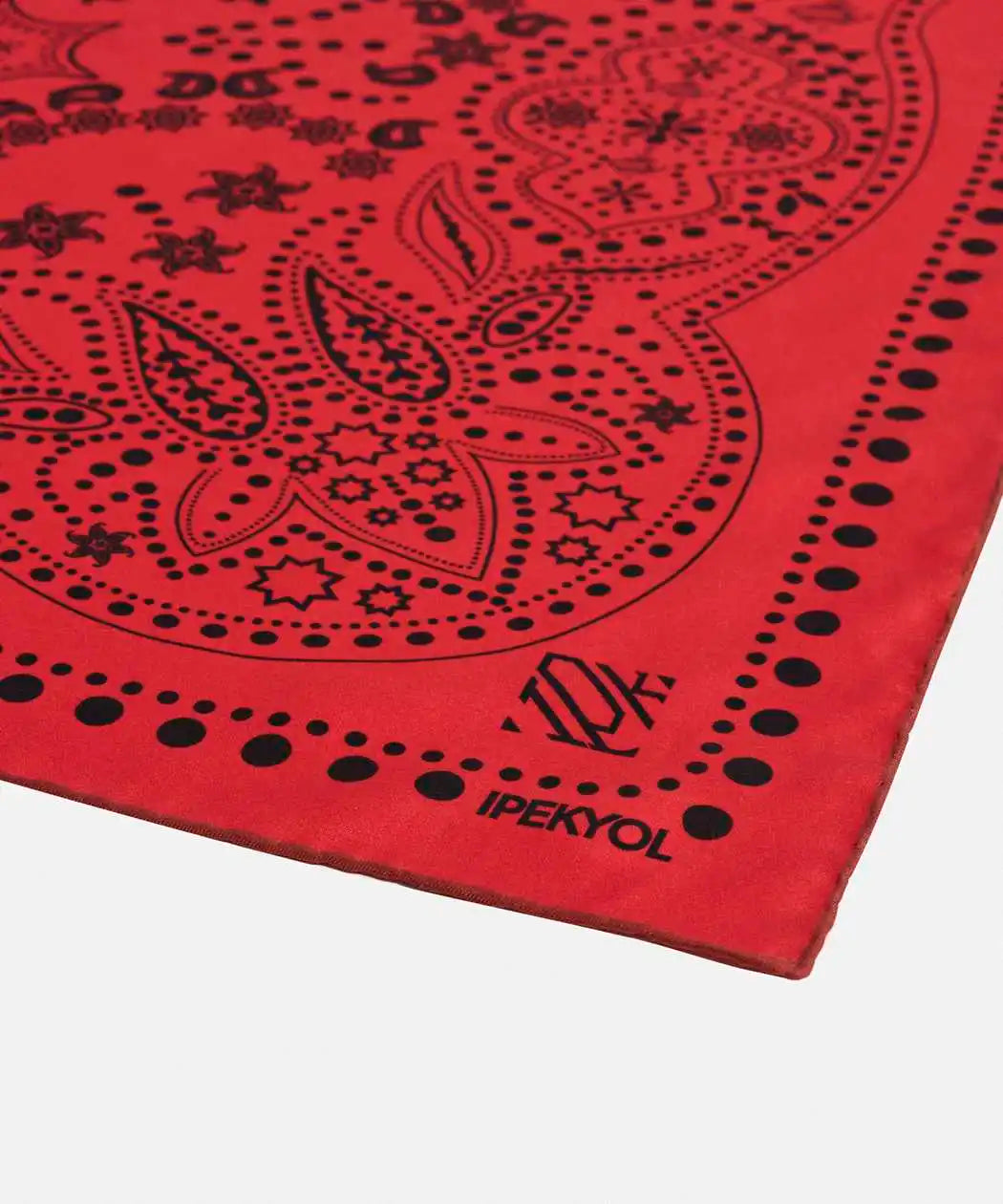 Kırmızı %100 Ipek Şal Desenli Monogram Eşarp I00000082043034 | Ipekyol