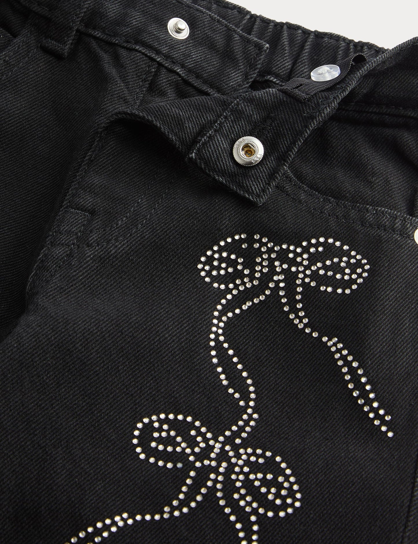 Pamuklu Denim Fiyonk Taş Detaylı Jean (2-8 Yaş)