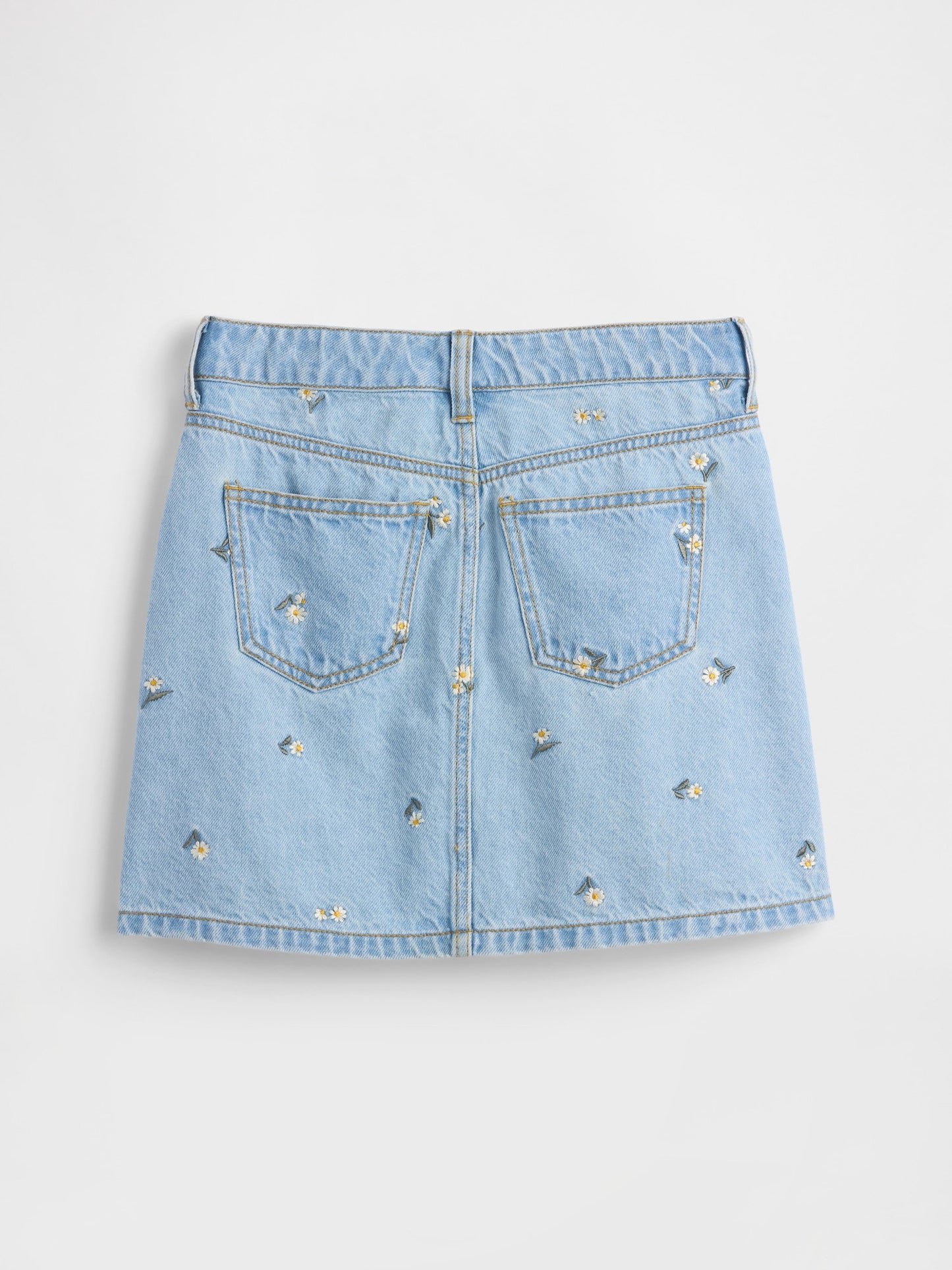 Mavi Işlemeli Denim Etek