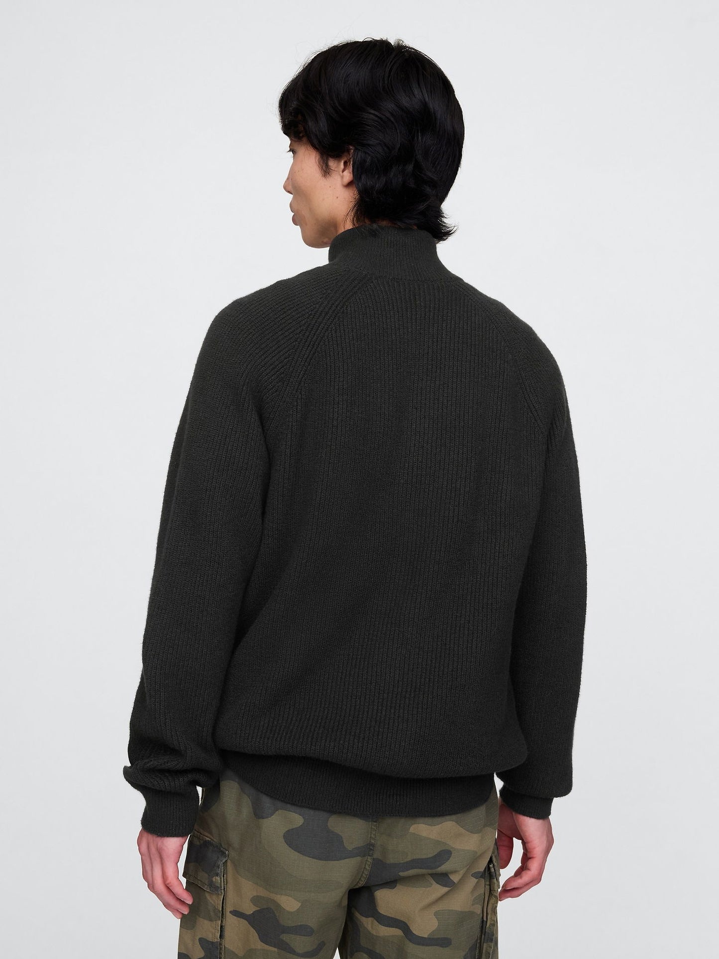 Siyah Cashsoft Çeyrek Fermuarlı Pullover Kazak