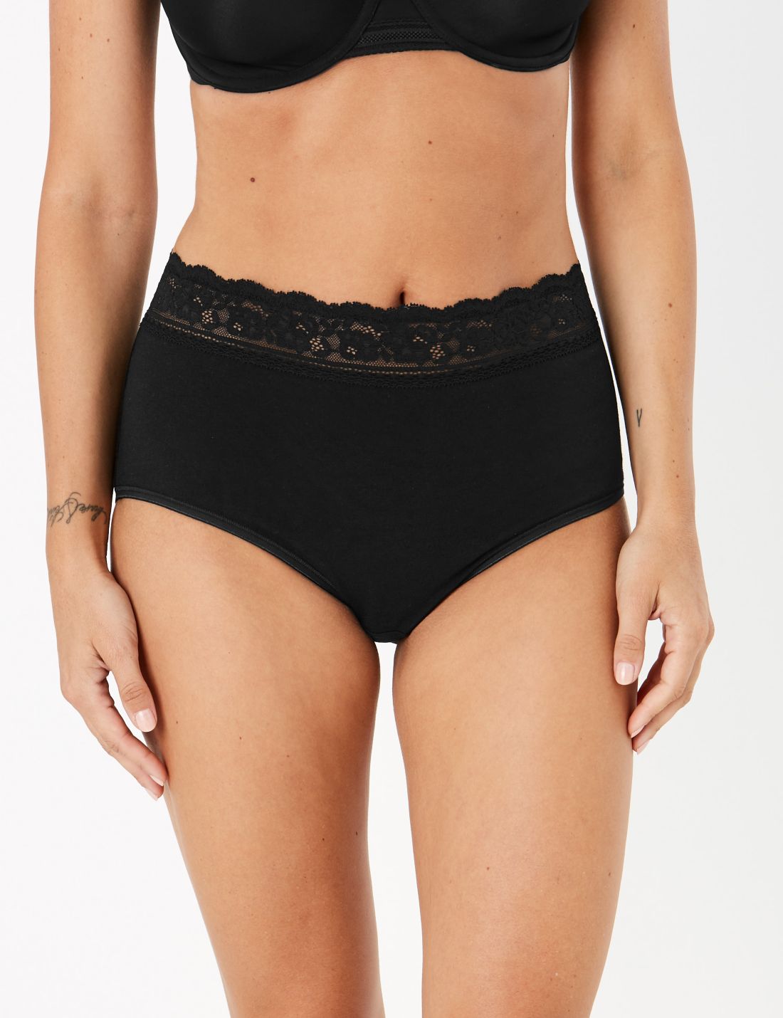 5'li Dantel Detaylı Full Brief Külot Seti