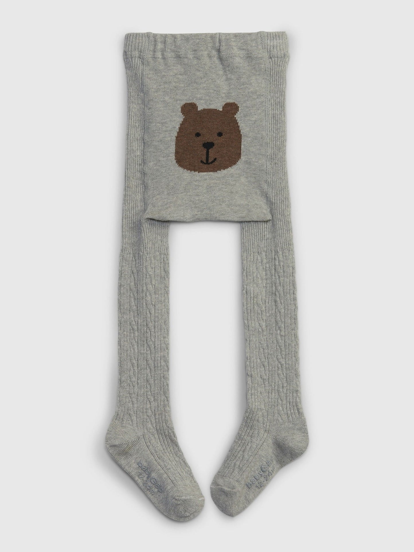 Gri Brannan Bear Grafikli Cable Örgü Külotlu Çorap