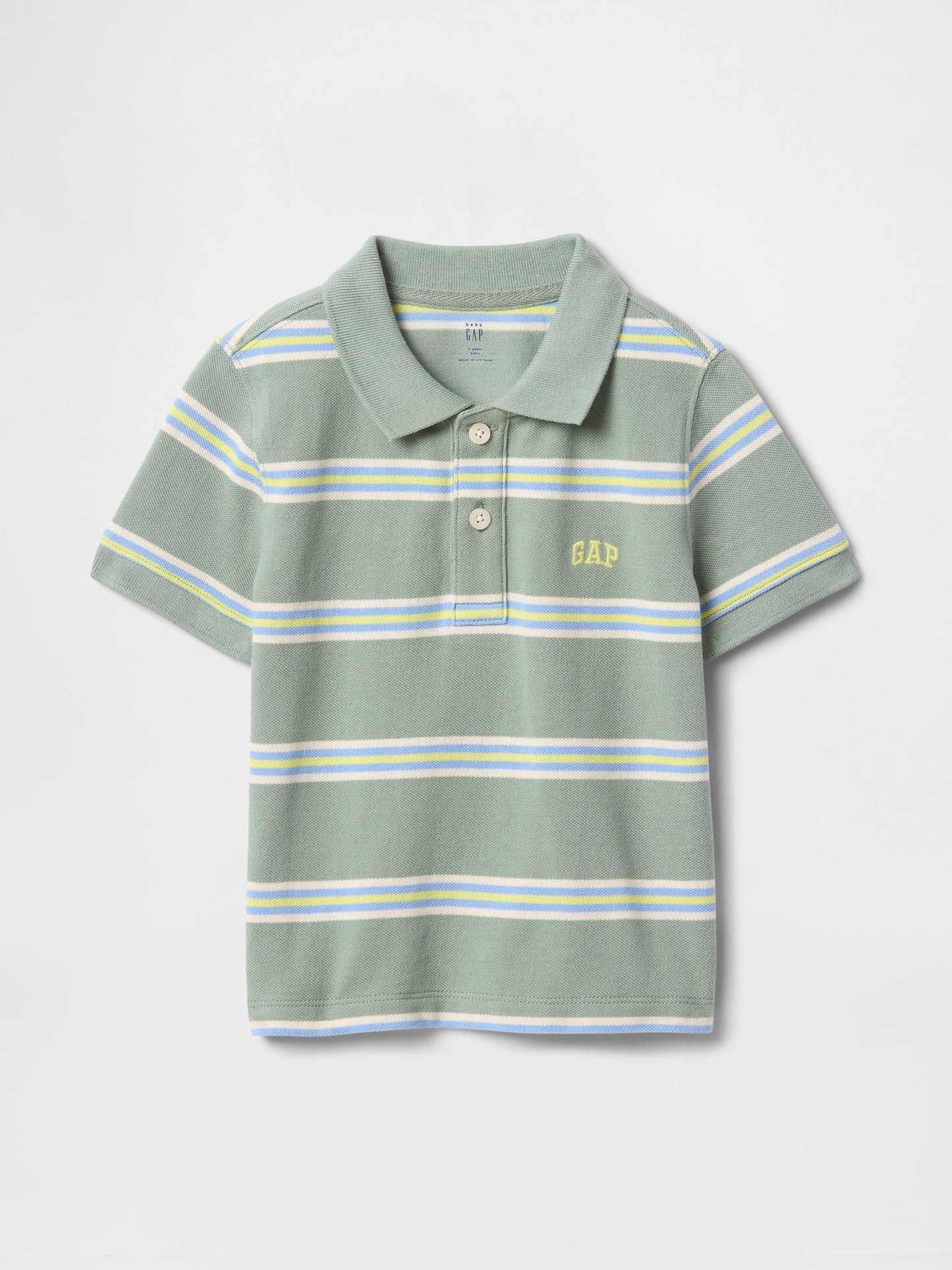 Yeşil Gap Logo Pique Polo Yaka T-Shirt