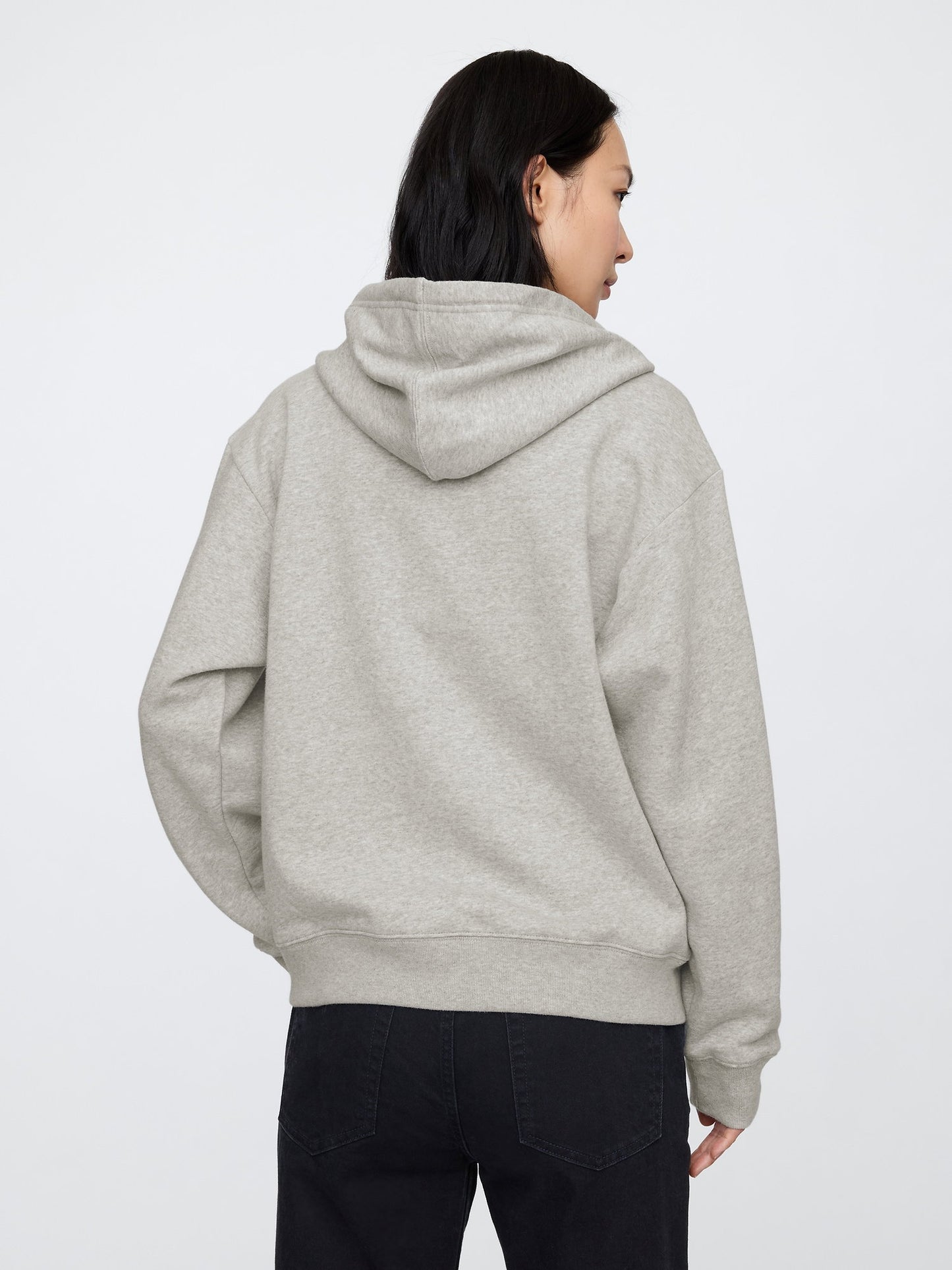 Gri Gap Logo Fleece Fermuarlı Sweatshirt