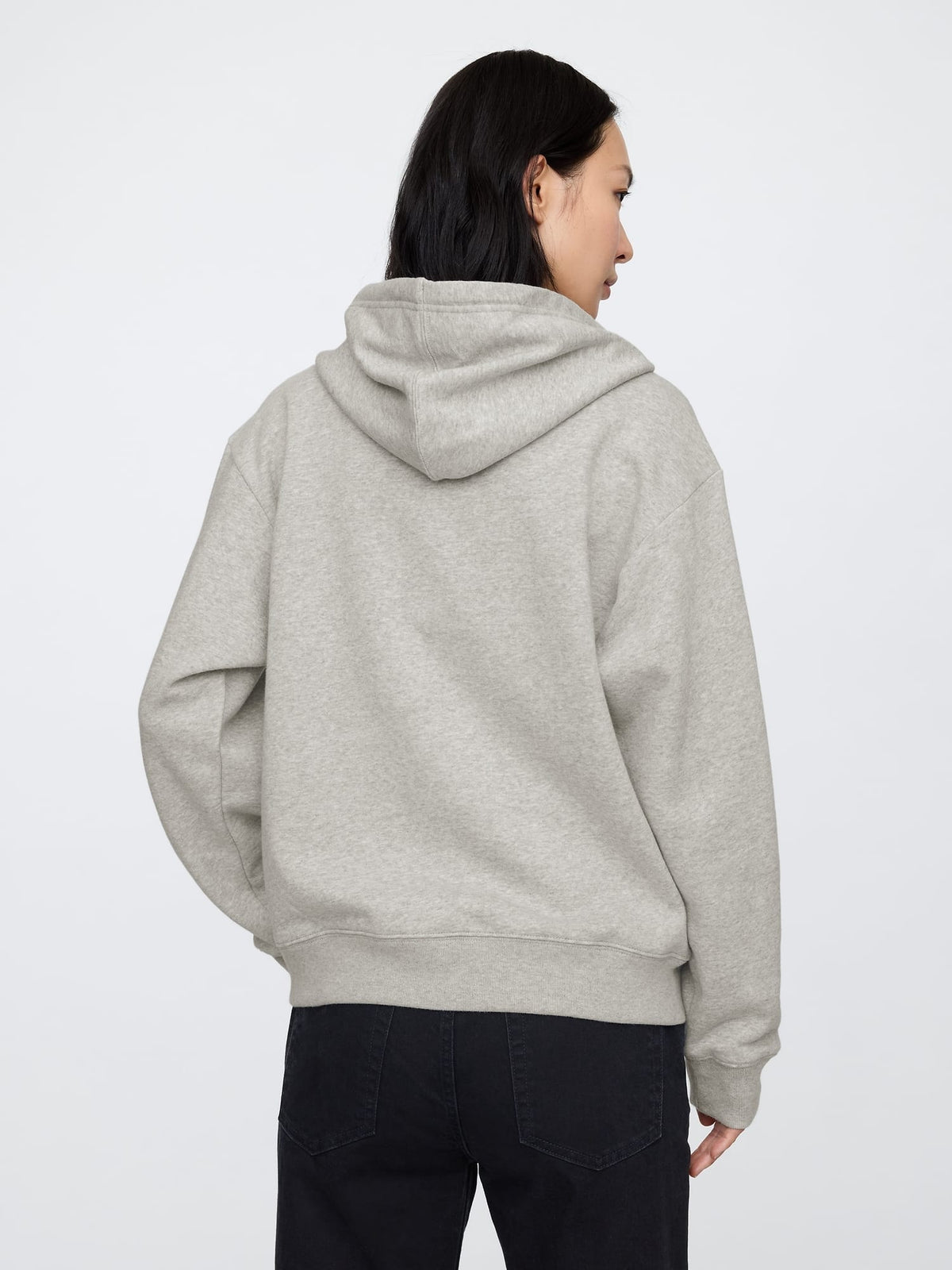 Gri Gap Logo Fleece Fermuarlı Sweatshirt