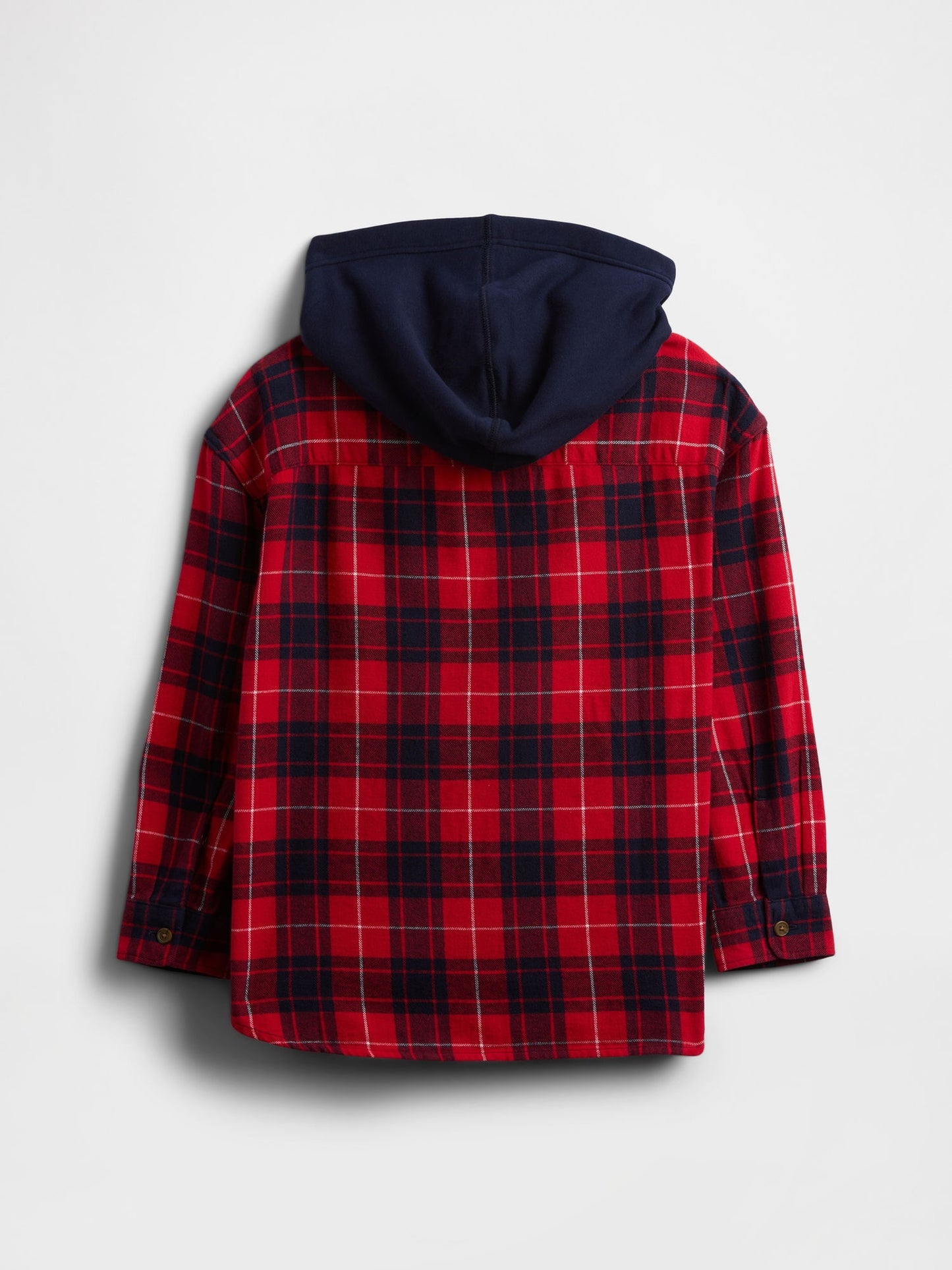 Bordo Relaxed Kapüşonlu Flannel Gömlek