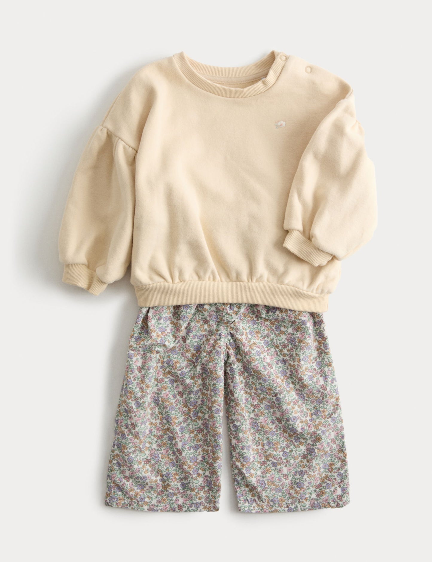 Pamuk Karışımlı Sweatshirt & Baskılı Pantolon Takımı (0-6 Yaş)