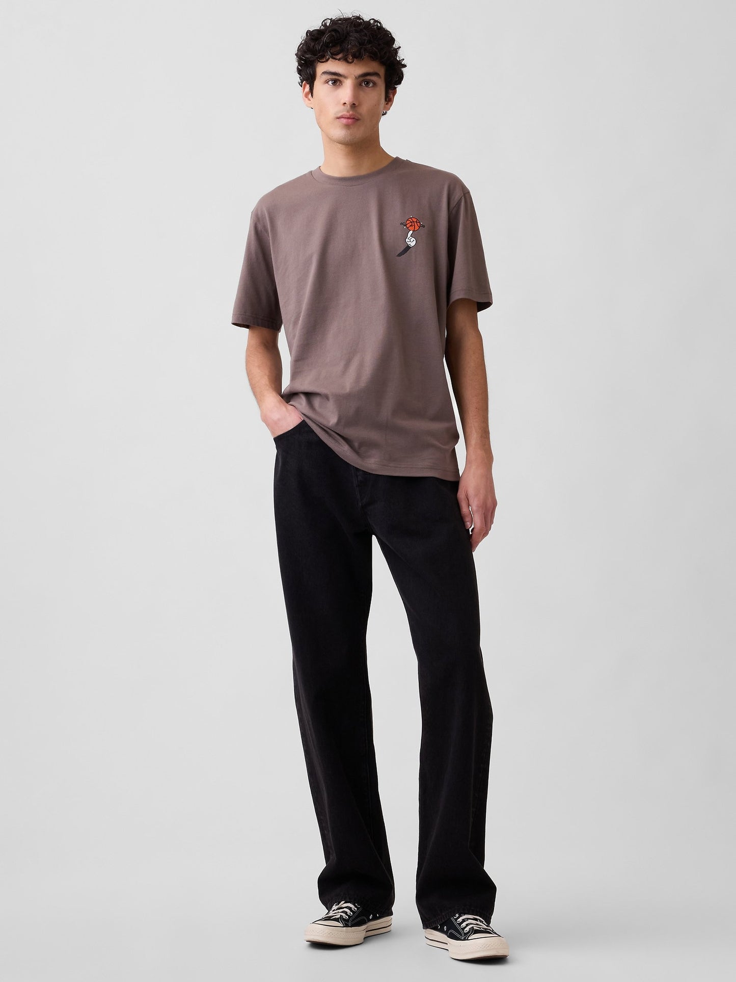 Kahverengi Disney Everyday Soft Relaxed Grafik Baskılı T-shirt