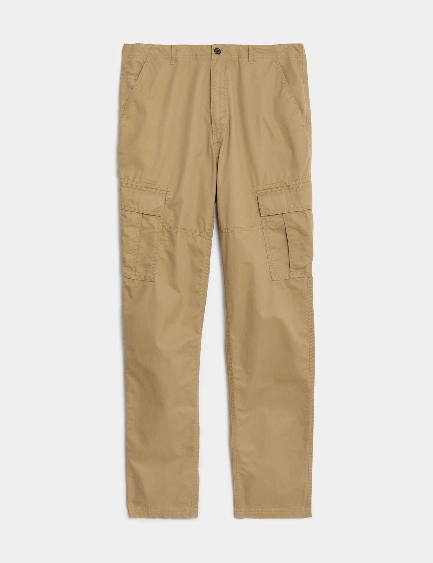 Saf Pamuklu Tapered Fit Kargo Pantolon