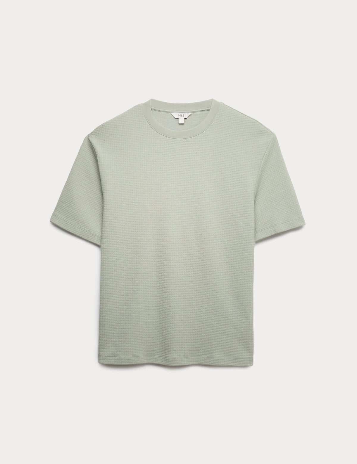 Saf Pamuklu Relaxed Waffle T-shirt