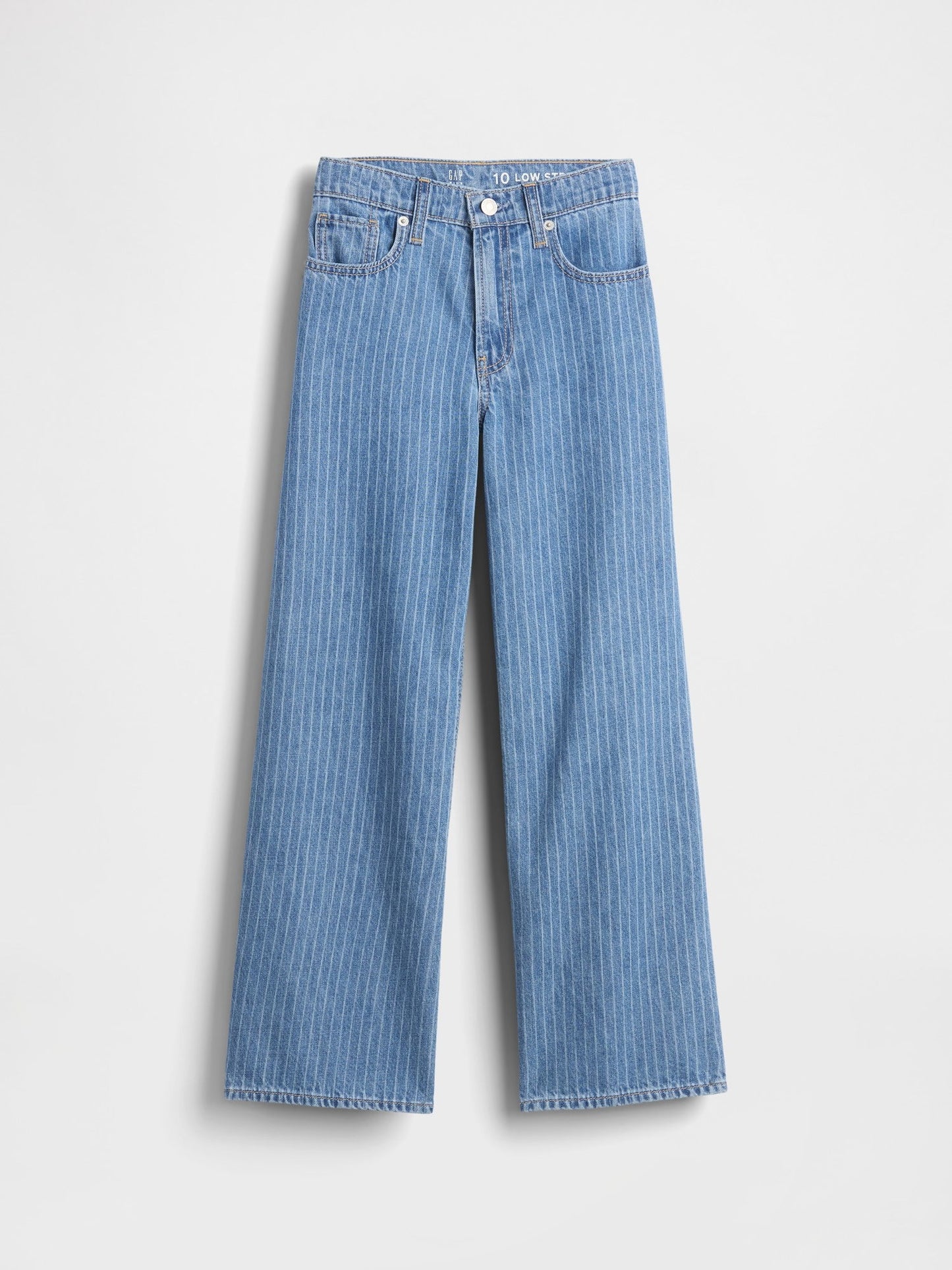 Açık Mavi Low Rise Stride Wide-leg Jean Pantolon