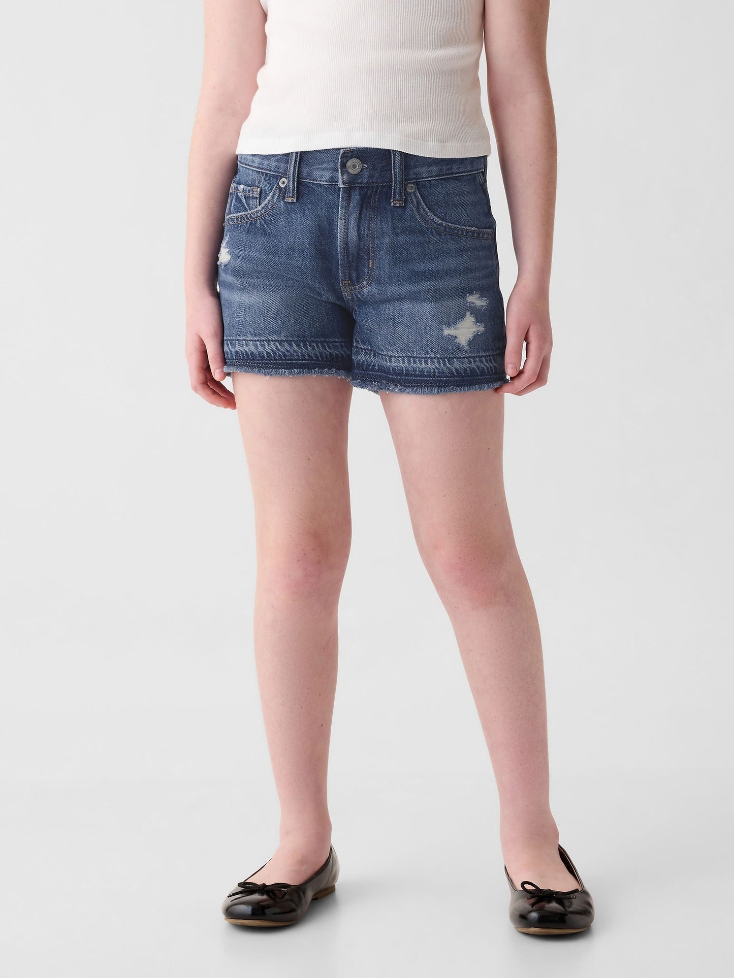 Koyu Mavi Low Rise Denim Şort