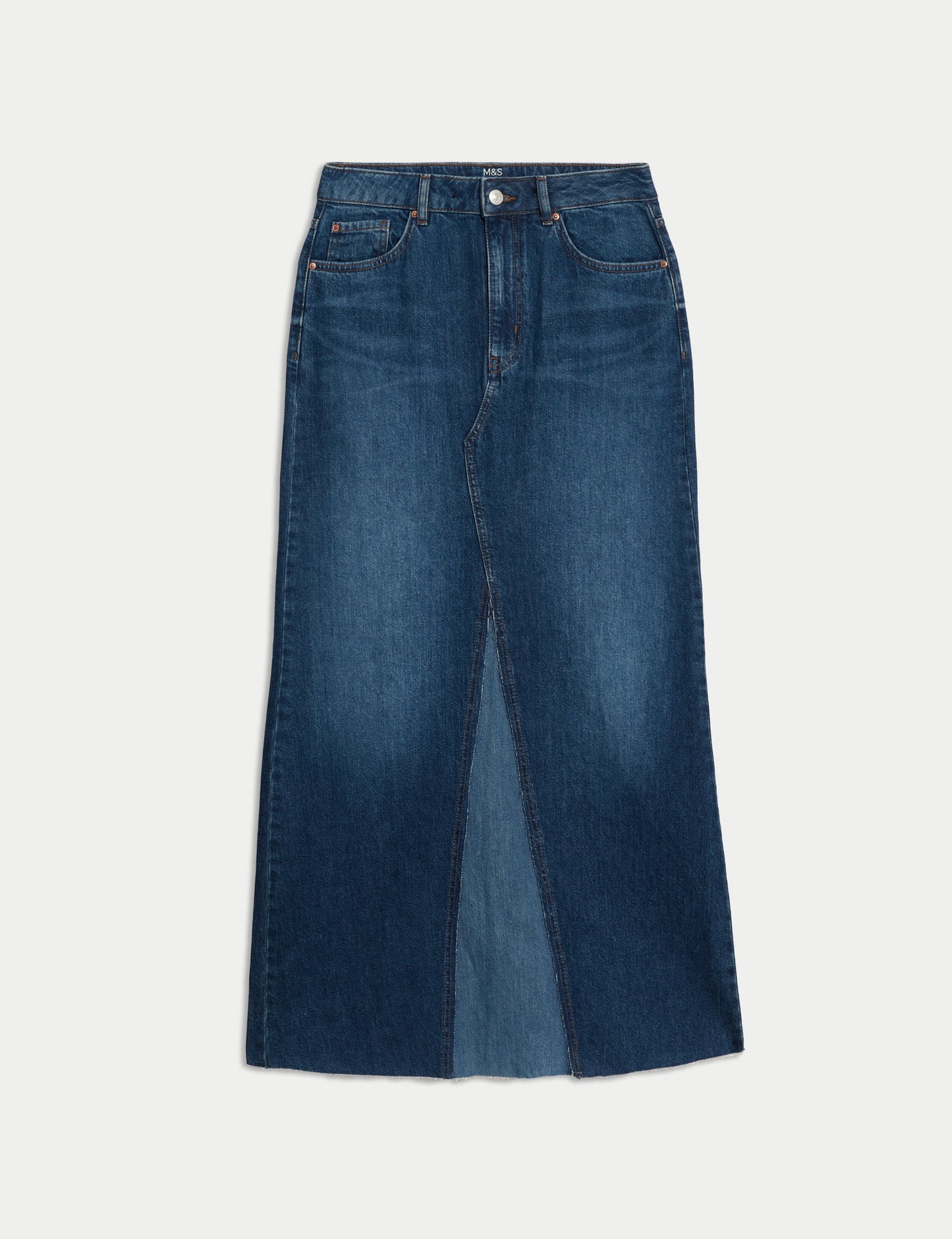Saf Pamuklu Maxi Denim Etek