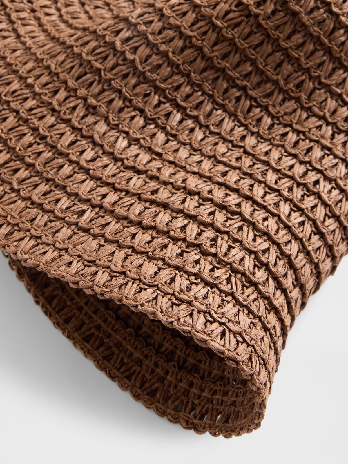 Kahverengi Straw Bucket Şapka