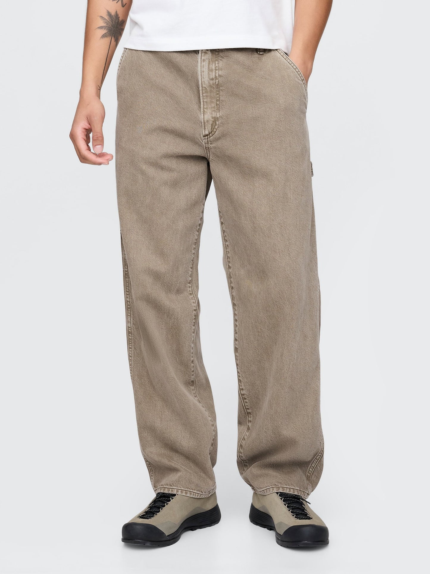 Bej Ultrasoft Baggy Carpenter Jean Pantolon