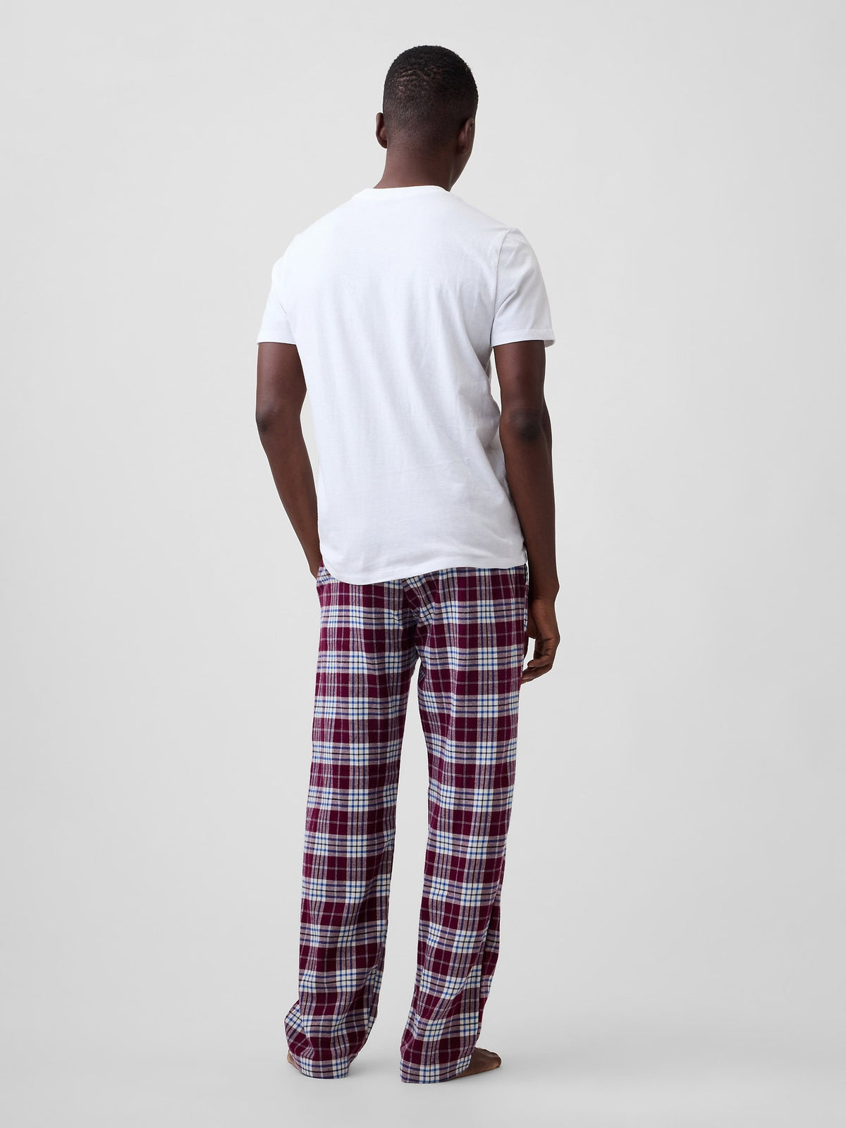 Bordo Relaxed Flannel Pijama Altı