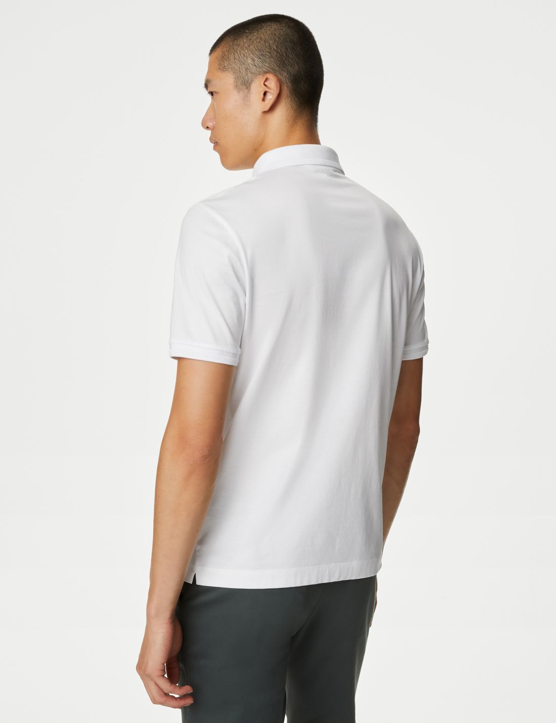 Saf Pamuklu Kısa Kollu Polo Yaka T-shirt