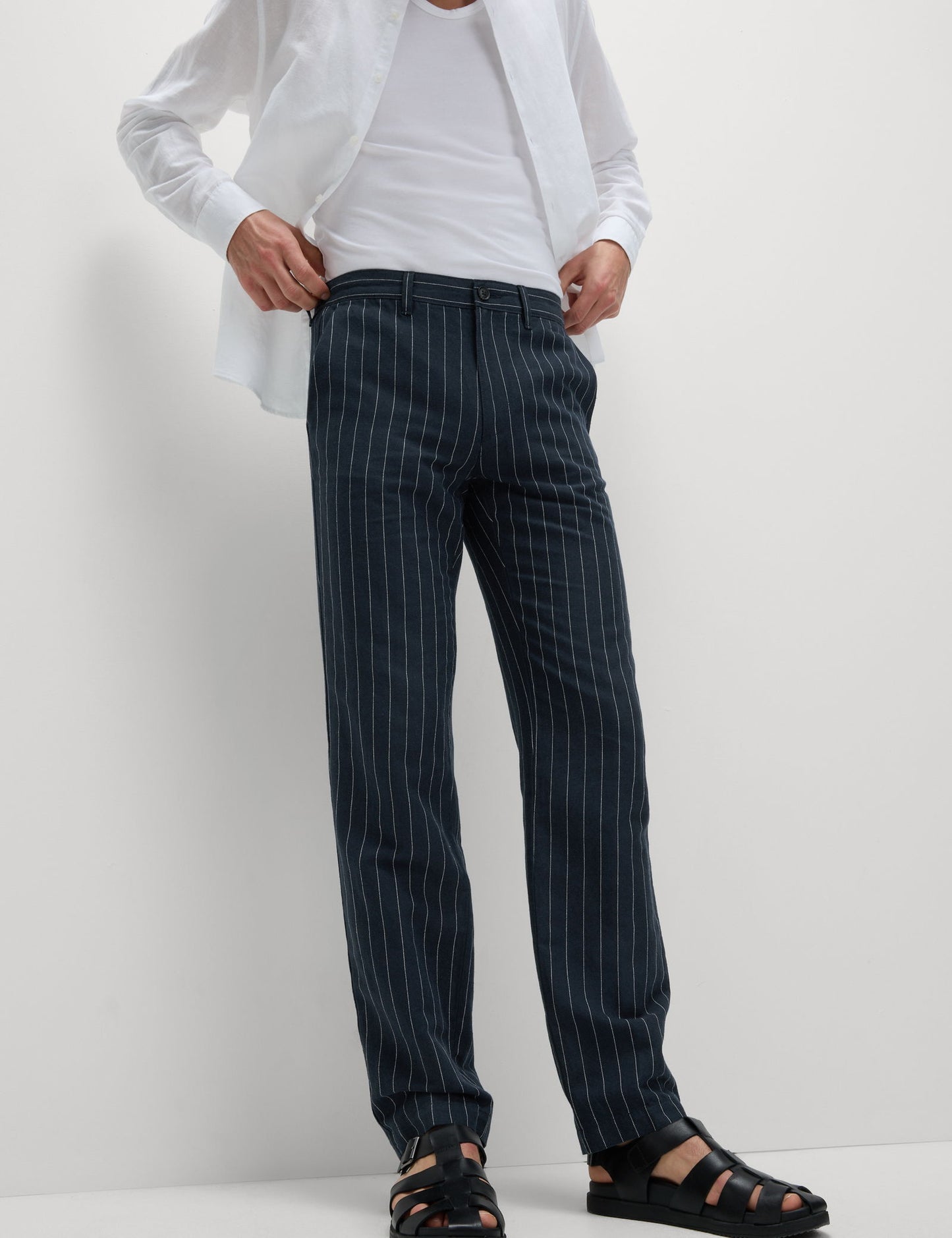 Regular Fit Keten Karışımlı Chino