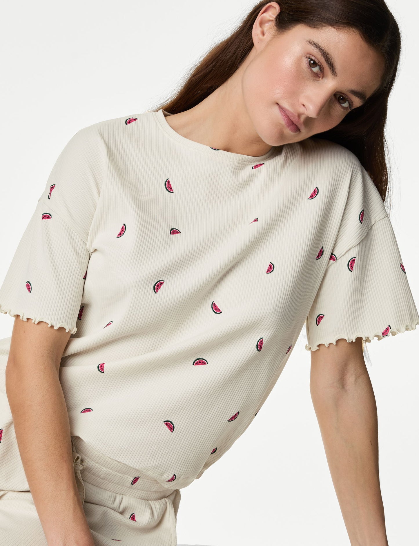 Regular Fit Kısa Kollu Pijama Üstü
