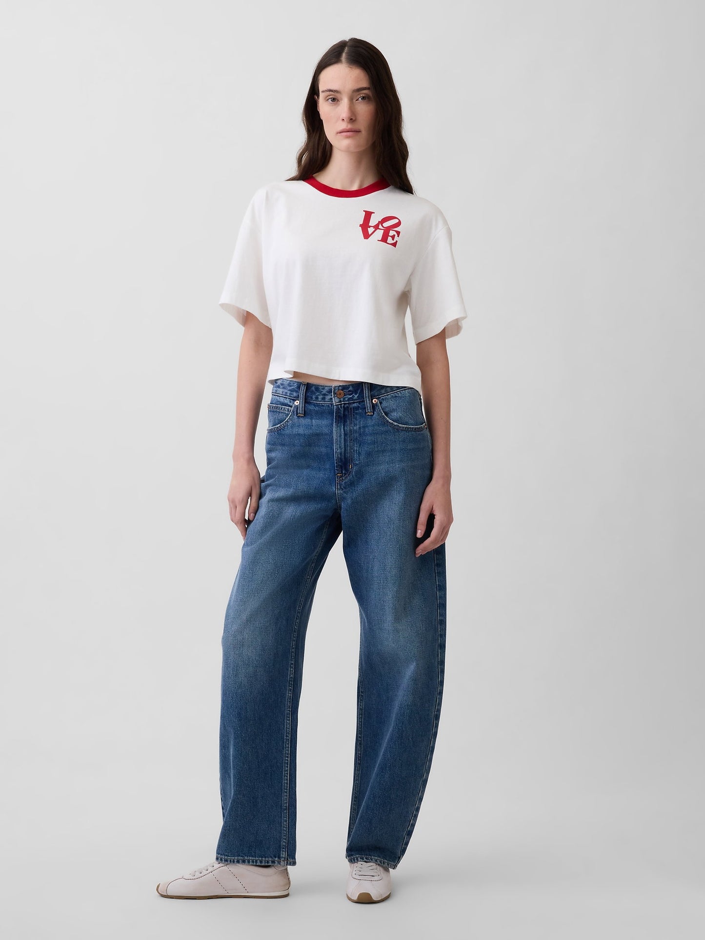 Beyaz Robert Indiana Love Crop T-shirt
