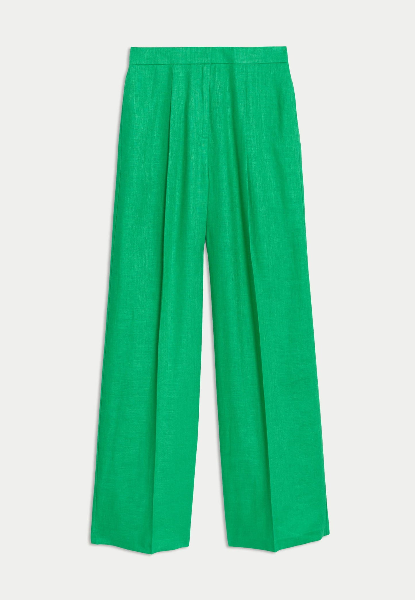 Yüksek Bel Wide Leg Keten Pantolon