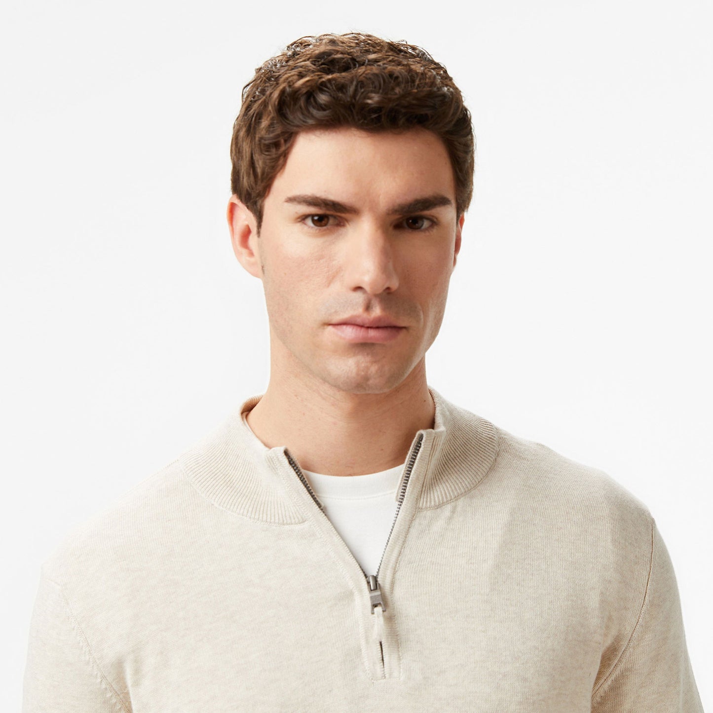 Nautica Erkek Krem Classic Fit Kazak