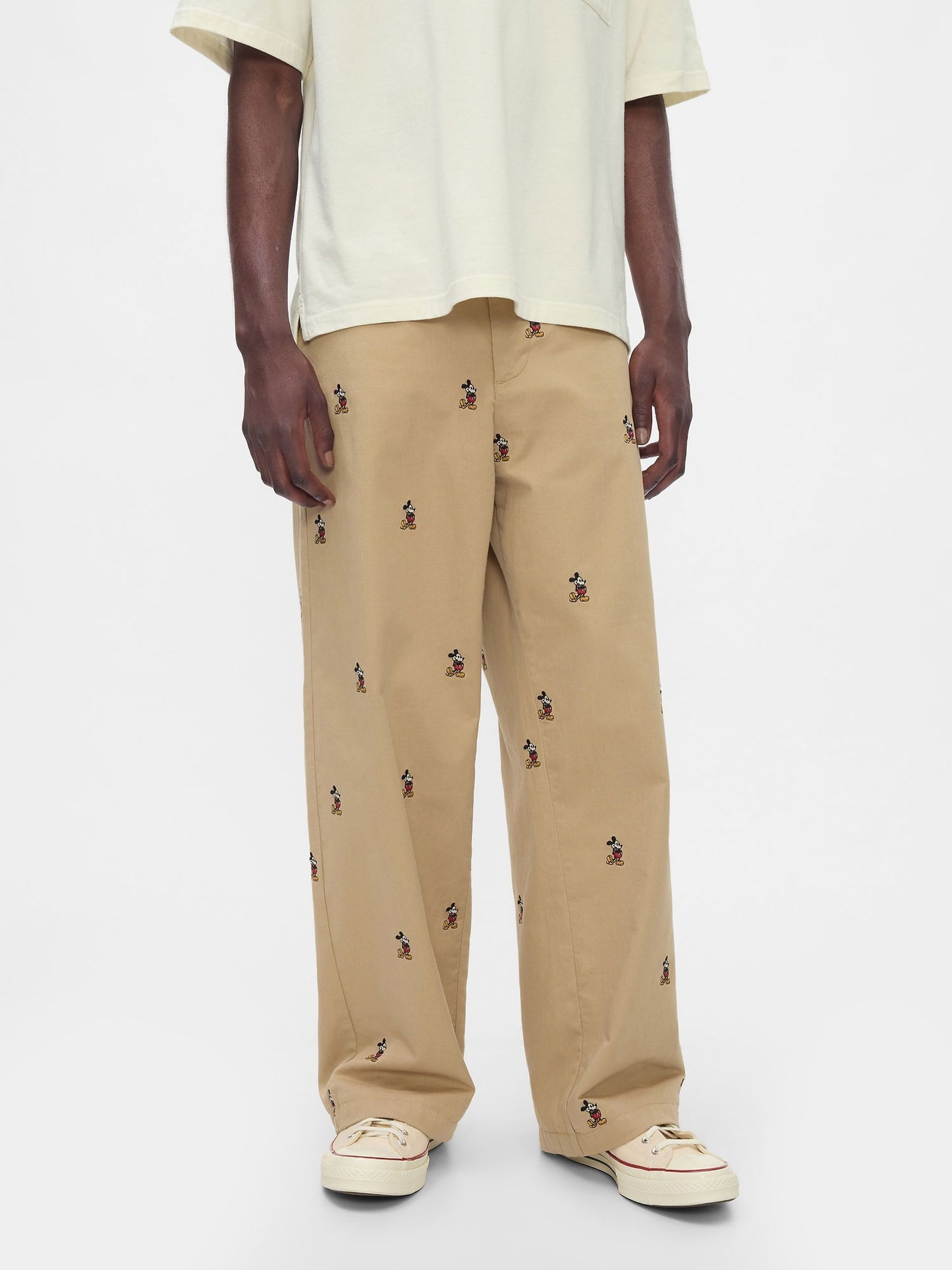 Bej Gap × Disney Işlemeli Baggy Khaki Pantolon
