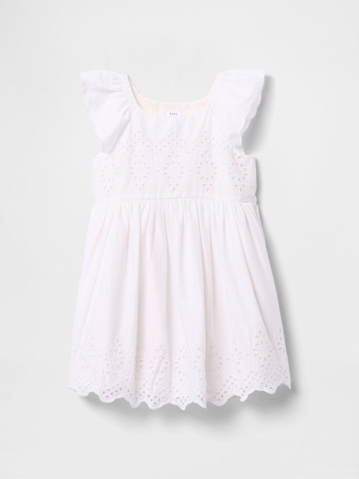 Beyaz Broderie Detaylı Elbise