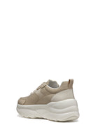 Geox Kadın Bej D Xtors D - Mesh + Geobuck Bağcıklı Kalın Tabanlı Sneaker