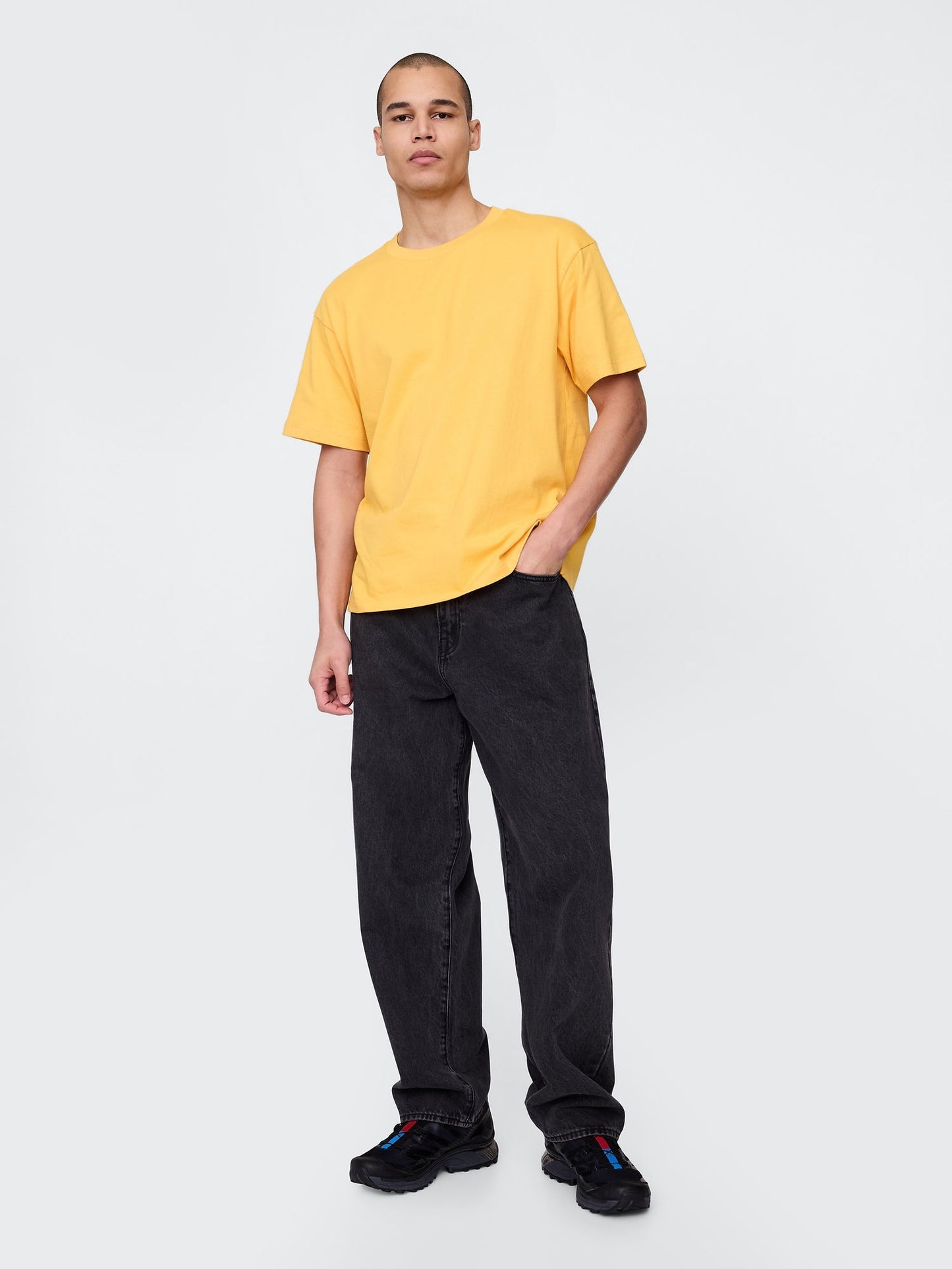 Sarı Gap Logo Oversize T-shirt