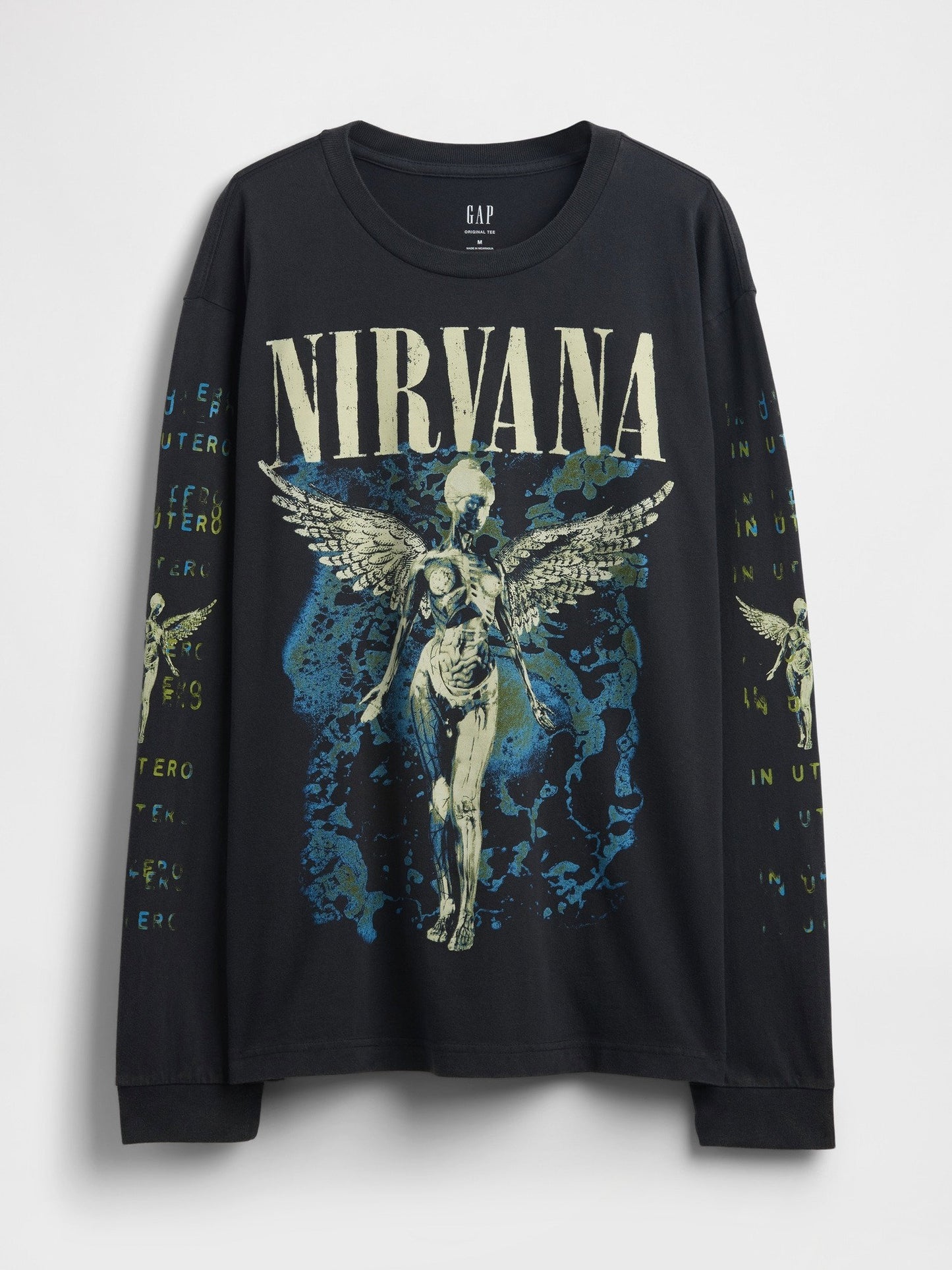 Siyah Nirvana Grafik Baskılı T-shirt