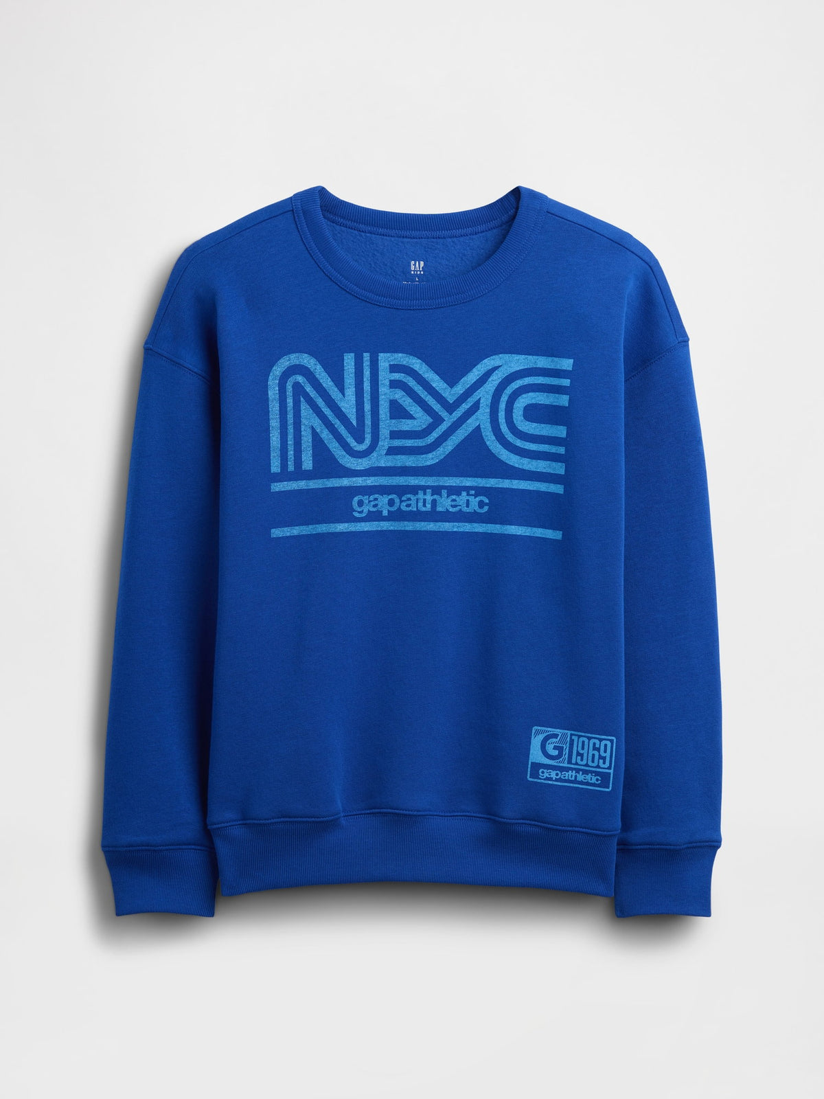 Kobalt Mavisi Relaxed Grafik Baskılı Sweatshirt