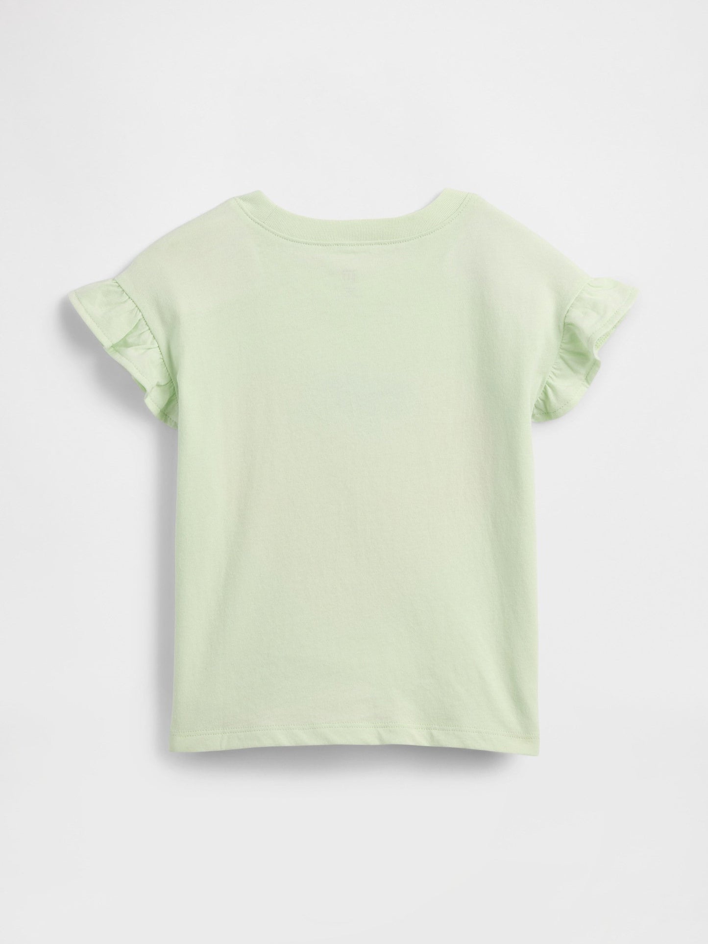 Açık Yeşil Ruffle 3d Grafik Baskılı T-shirt