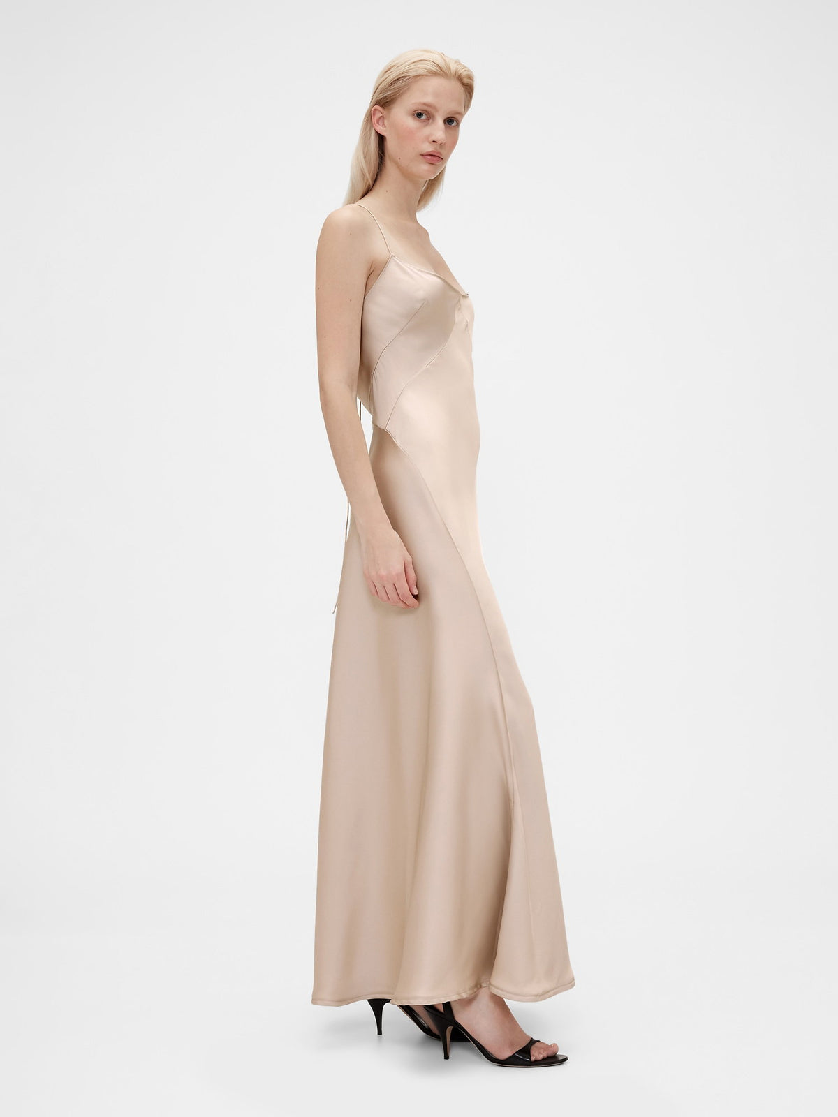 Bej Gapstudio Saten Slip Elbise
