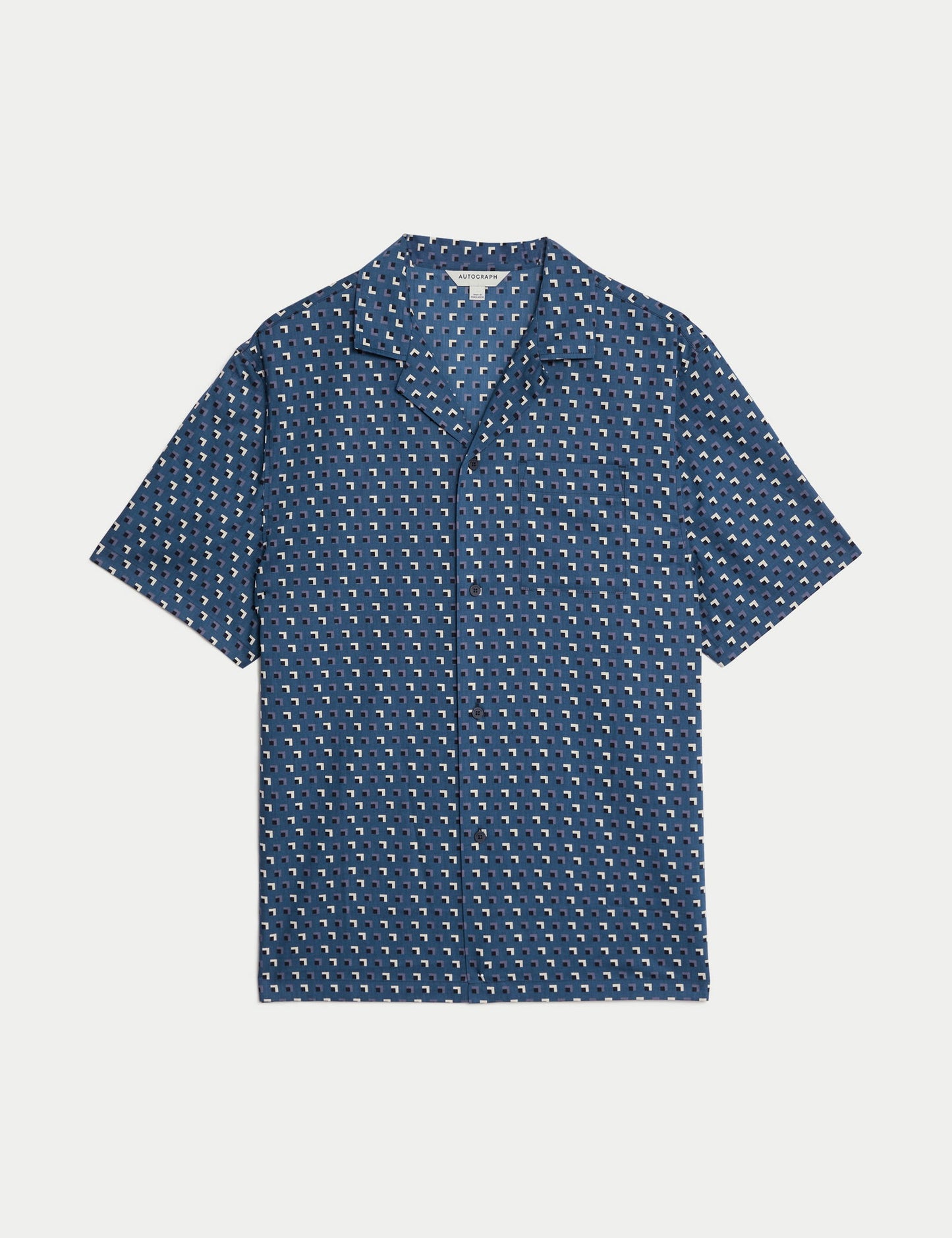 Kısa Kollu Desenli Supima® Pijama Üstü