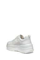 Geox Kadın Beyaz D Xtors D - Mesh + Geobuck Bağcıklı Kalın Tabanlı Sneaker