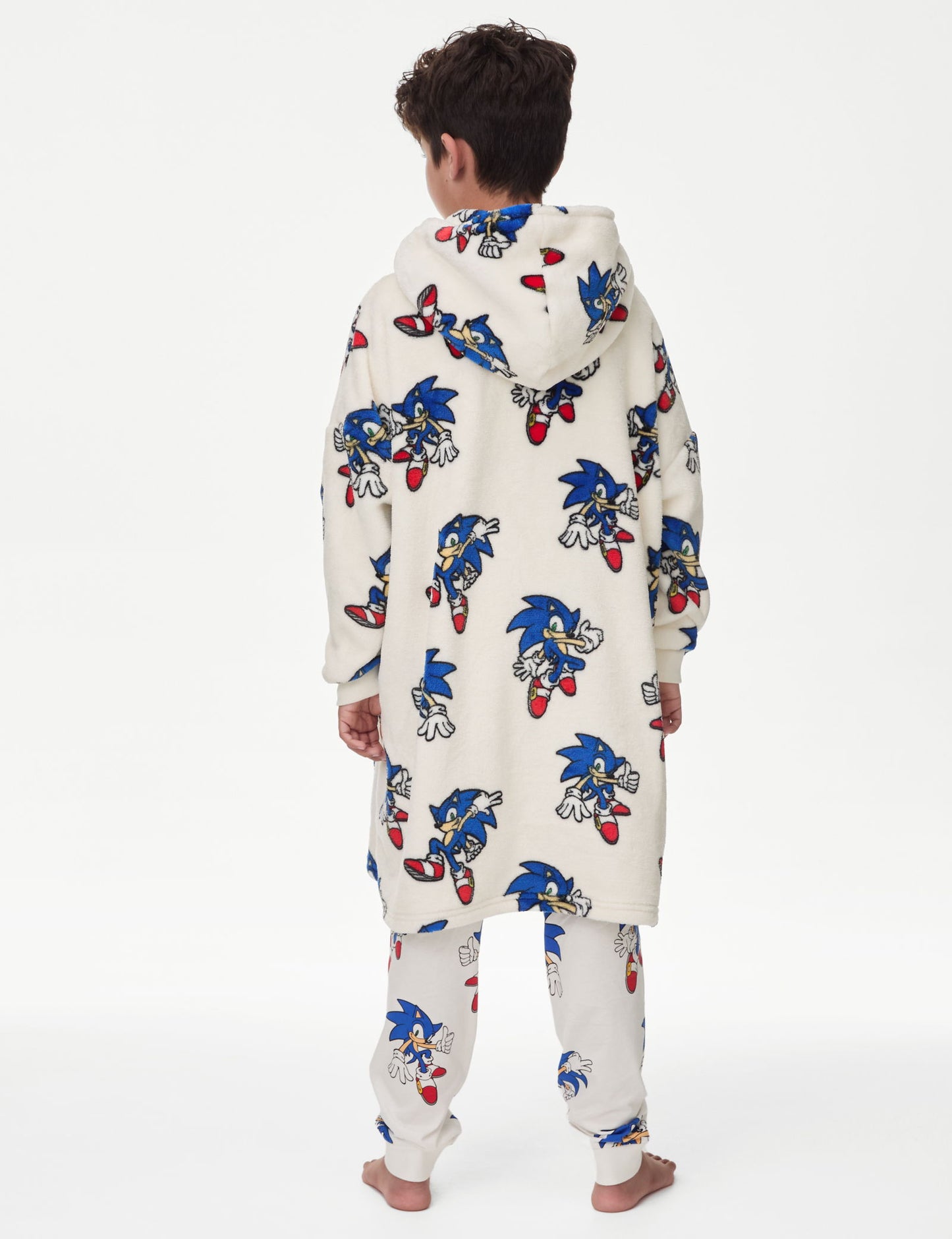 Sonic The Hedgehog:trade_mark: Oversize Kapüşonlu Peluş Hoodie (3-14 Yaş)