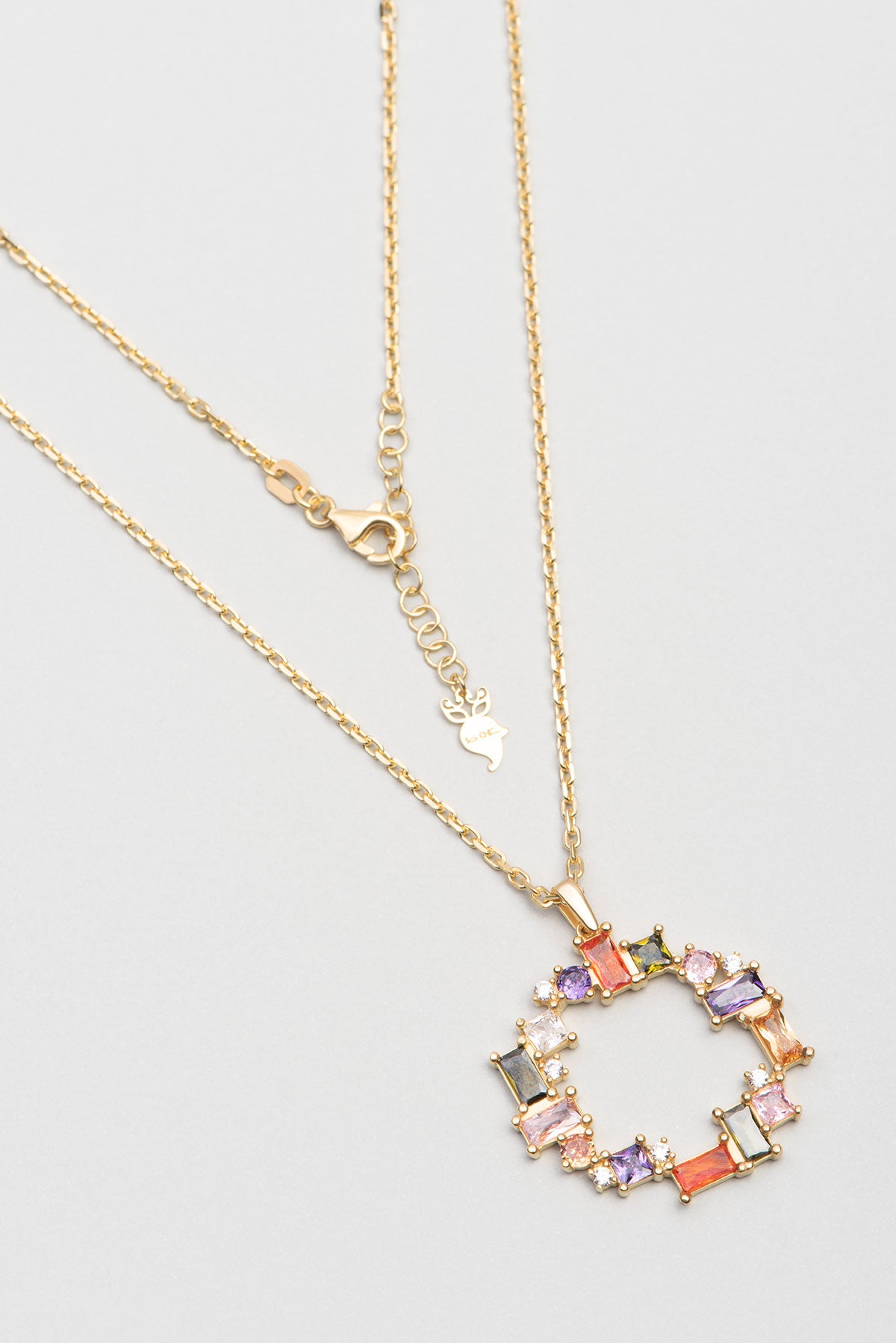 Modern Tasarım 18 Ayar Sarı Altın Kaplama 45 Cm Gümüş Kolye 07283101344