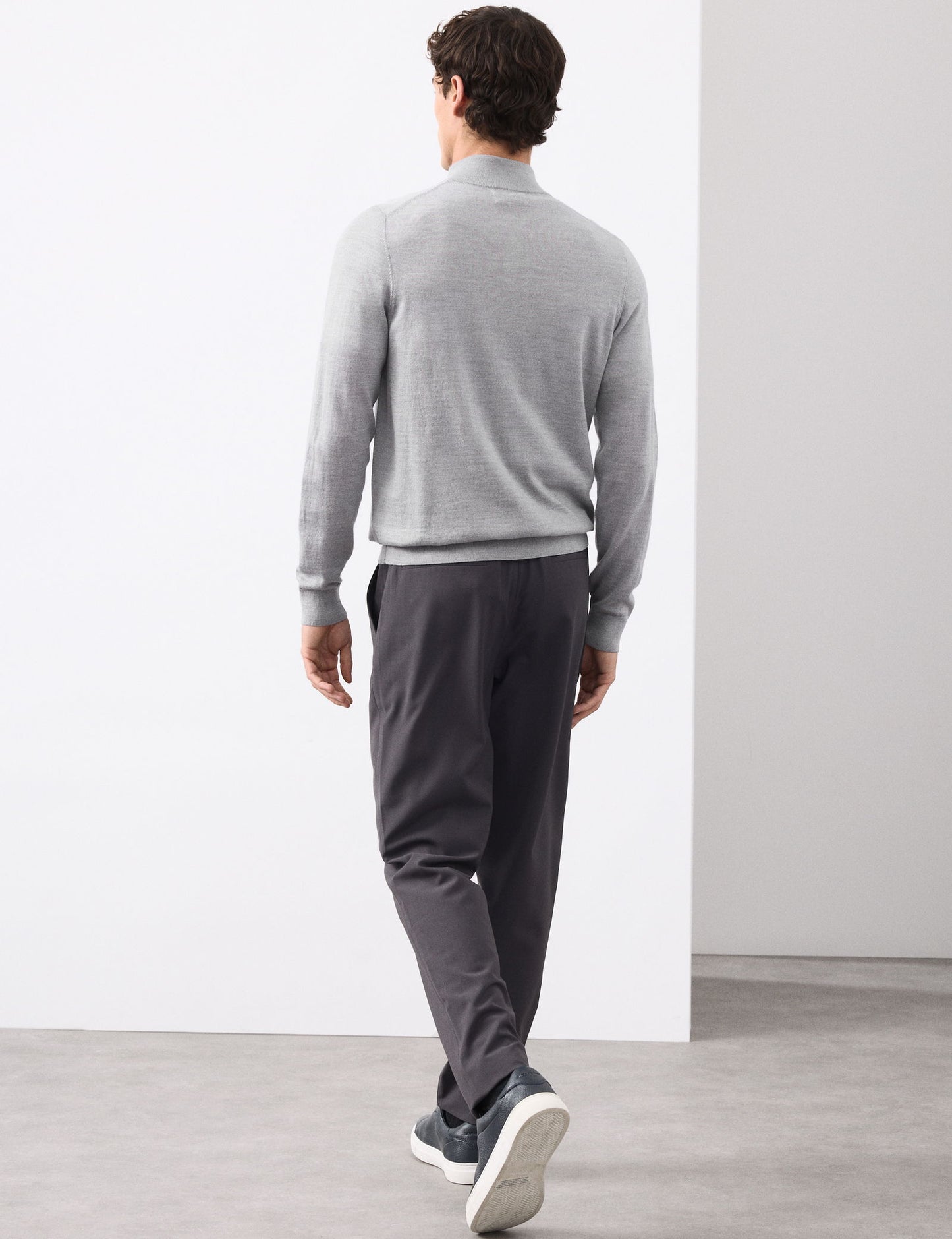 Pure Extra Merino Yün Yarım Fermuarlı Kazak