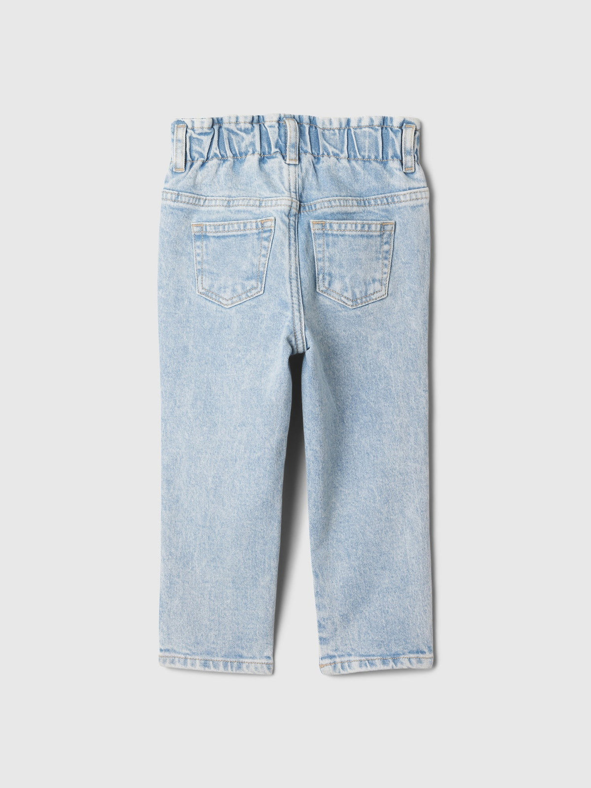 Açık Mavi Paperbag Mom Jean Pantolon