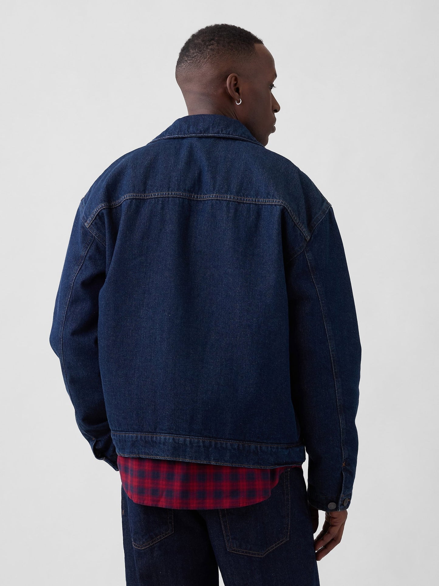 Koyu Mavi Relaxed Denim Ceket